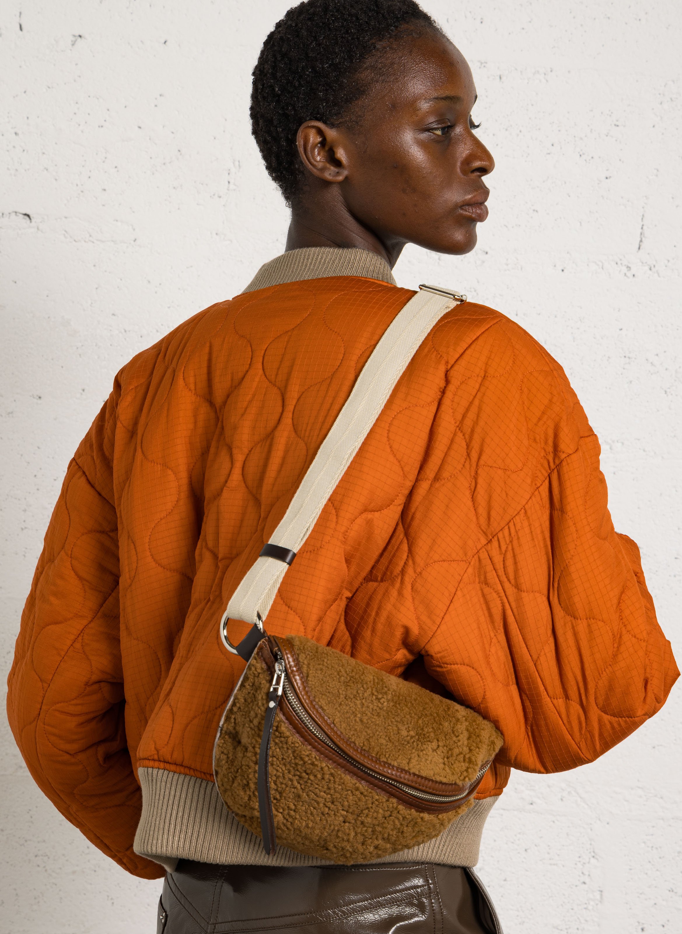 Leather waist bag BELLEROSE Brown