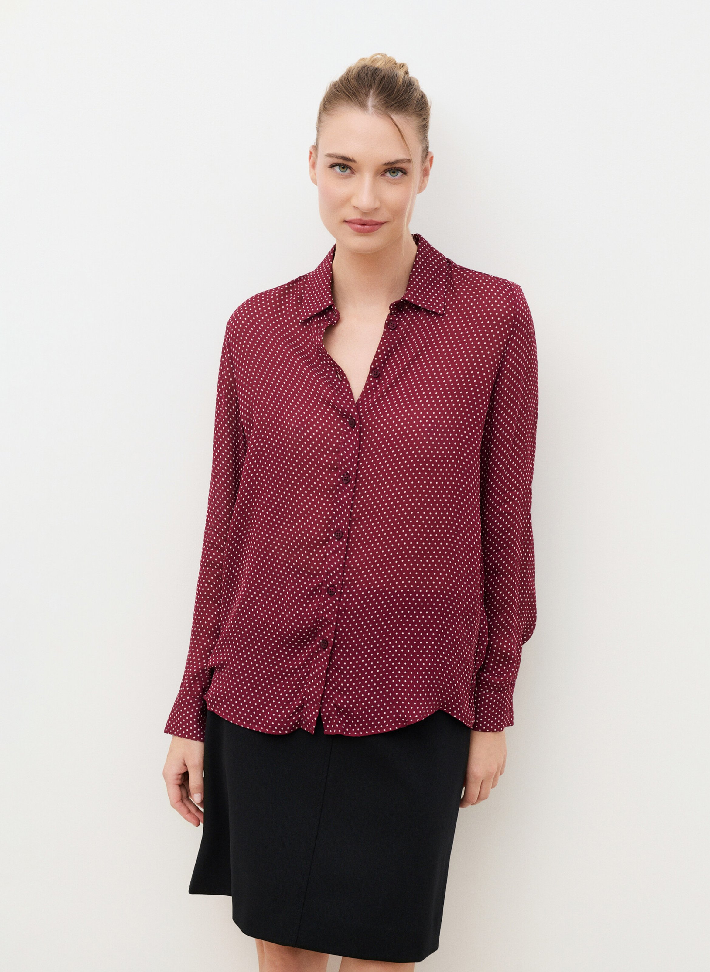 Chemise col classique  CAROLL Rouge