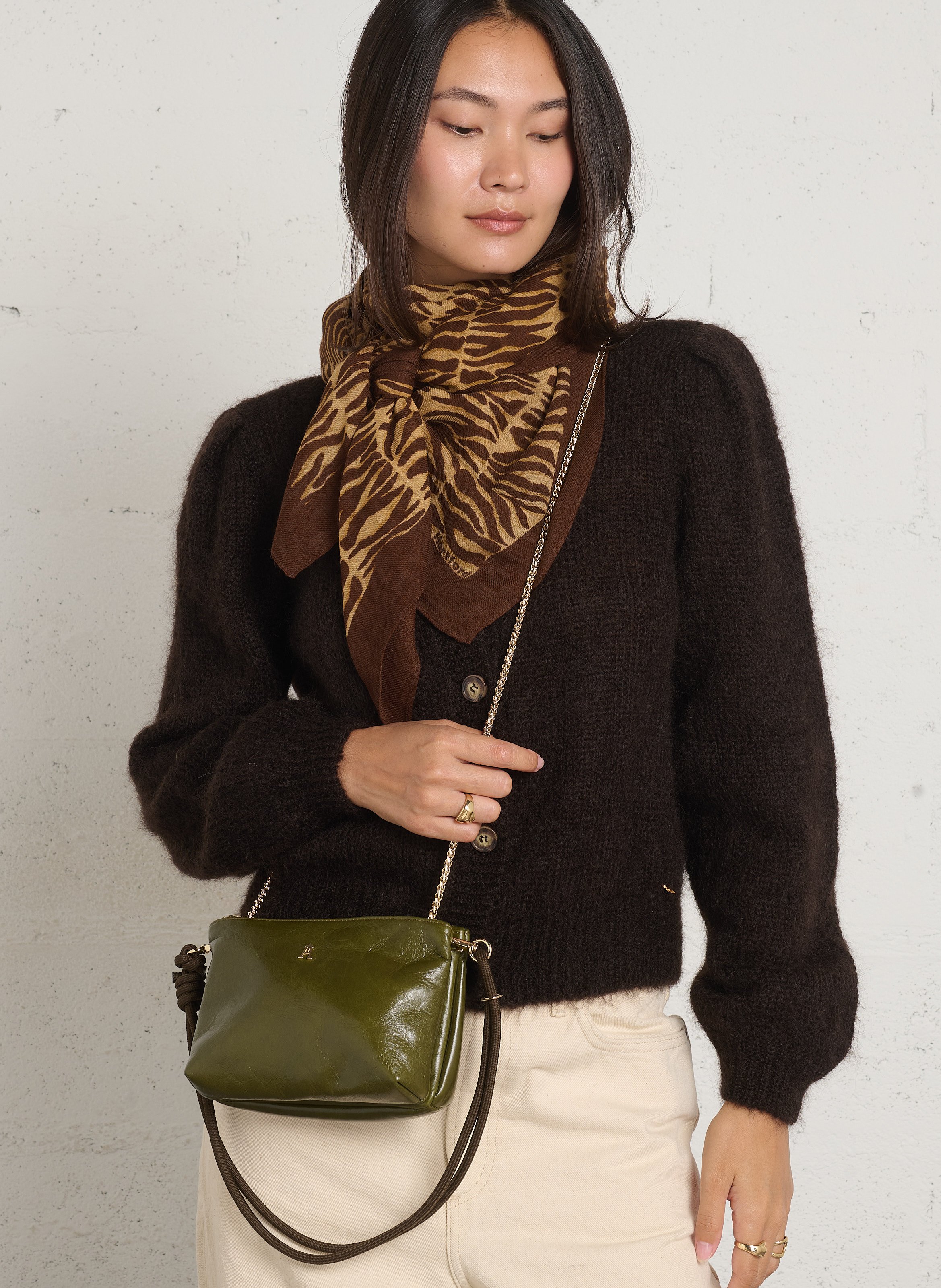 Leren clutch CRAIE STUDIO Groen