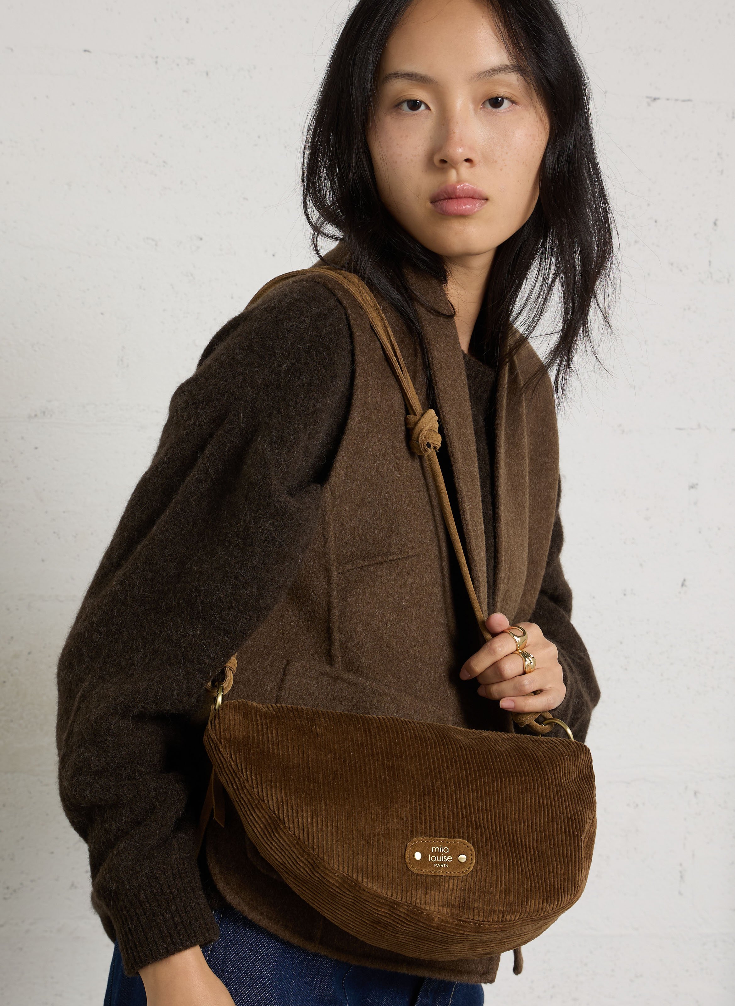 Heuptasje van corduroy MILA LOUISE Beige