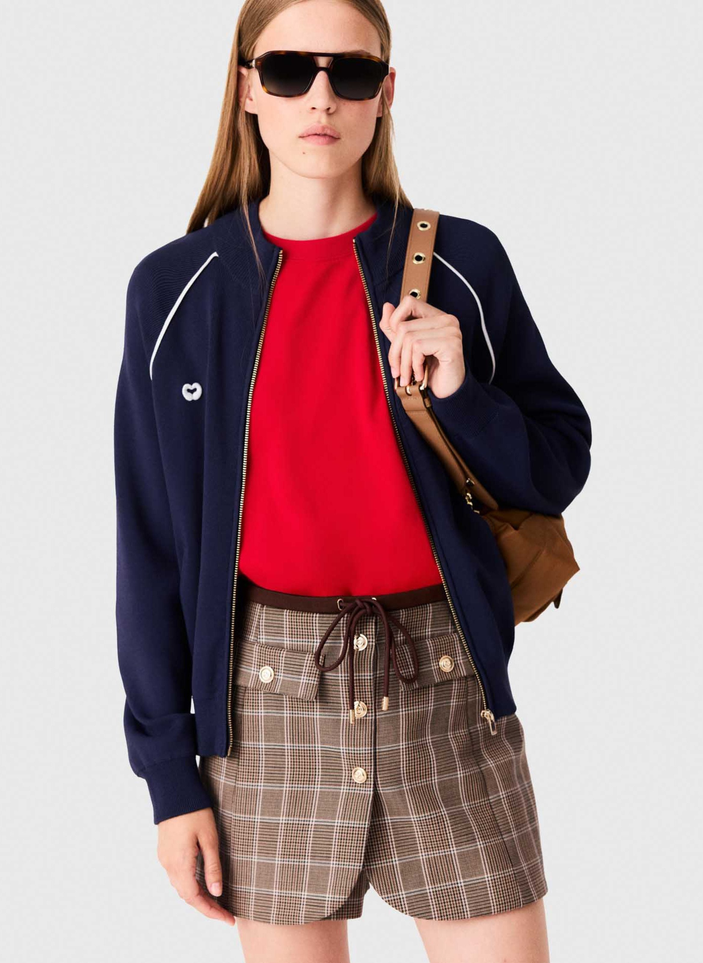 Zip-up knitted cardigan MAJE Blue