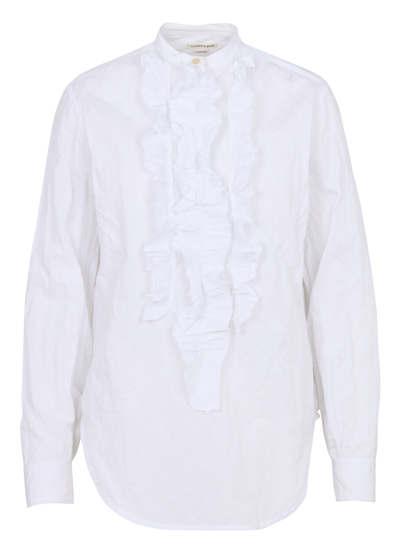 Blouse met ronde hals en ruches LAURENCE BRAS Wit
