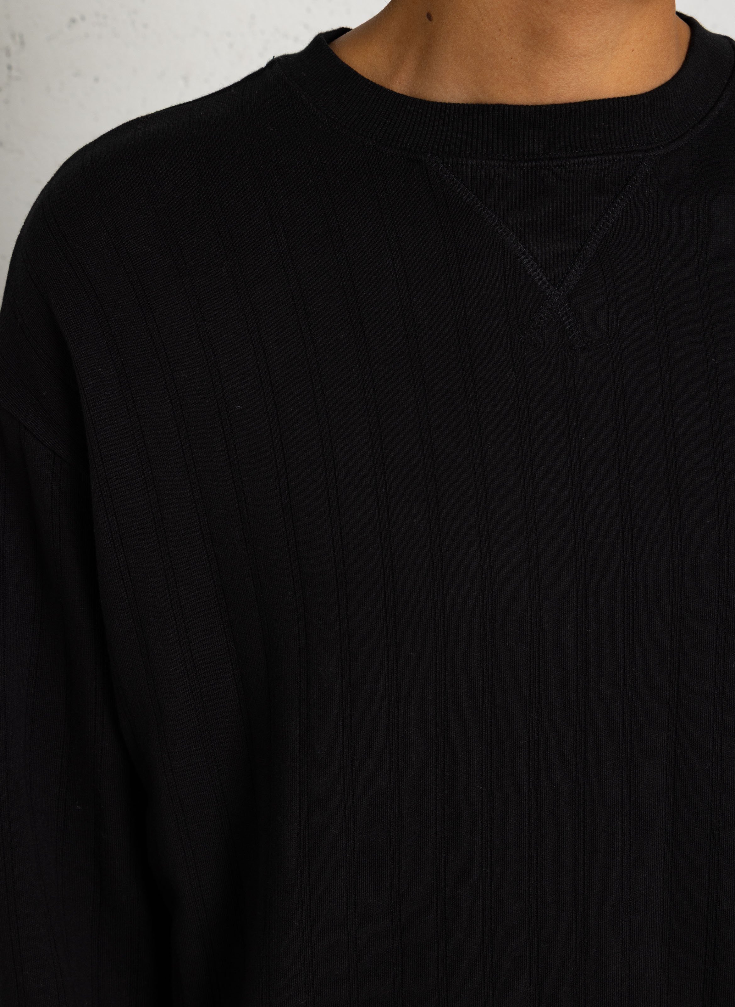 Straight-fit cotton crew-neck sweatshirt IKKS Black