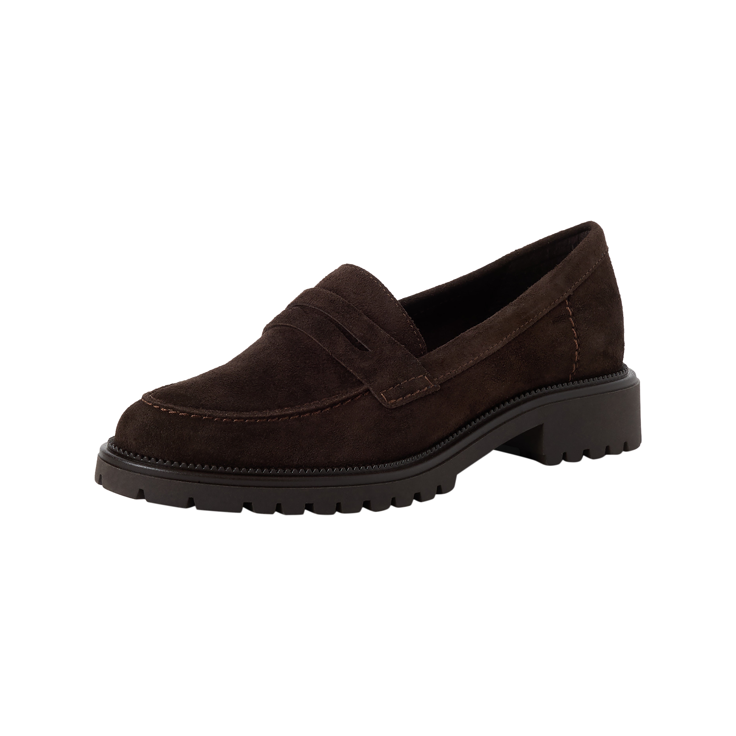 Leather heeled loafers | Brown TAMARIS Women