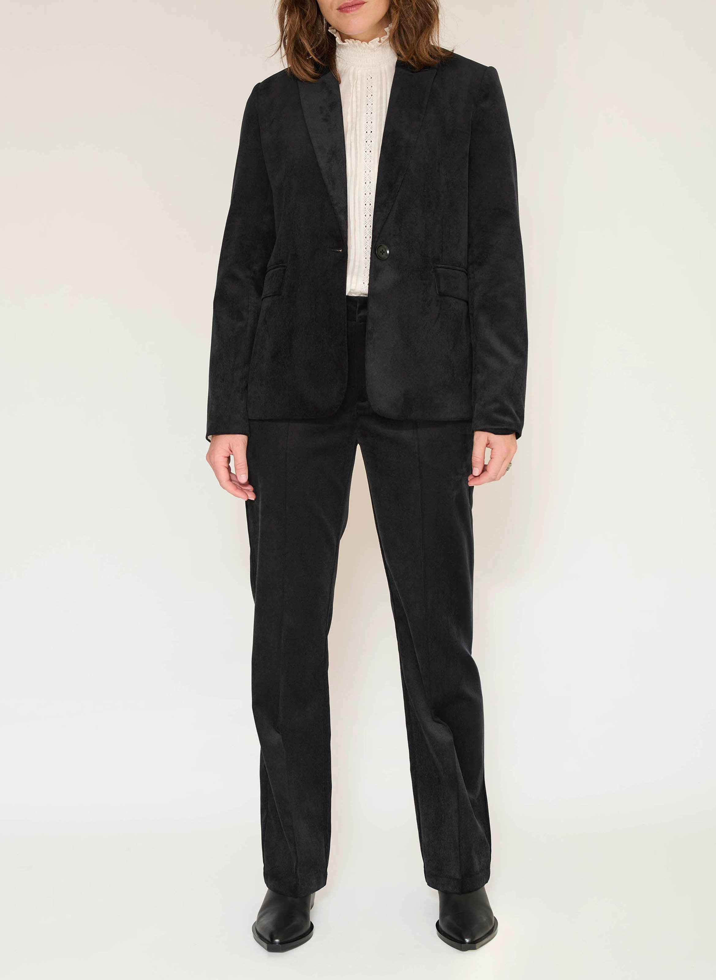 Rechte ribbroek MKT Zwart