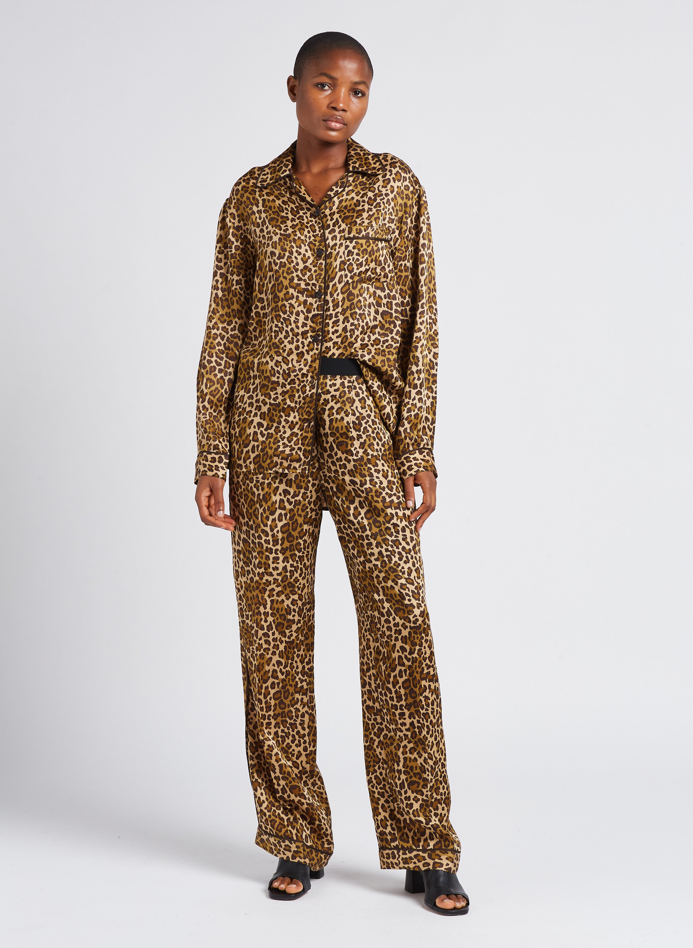 Printed shirt with classic collar LAURENCE BRAS Brown