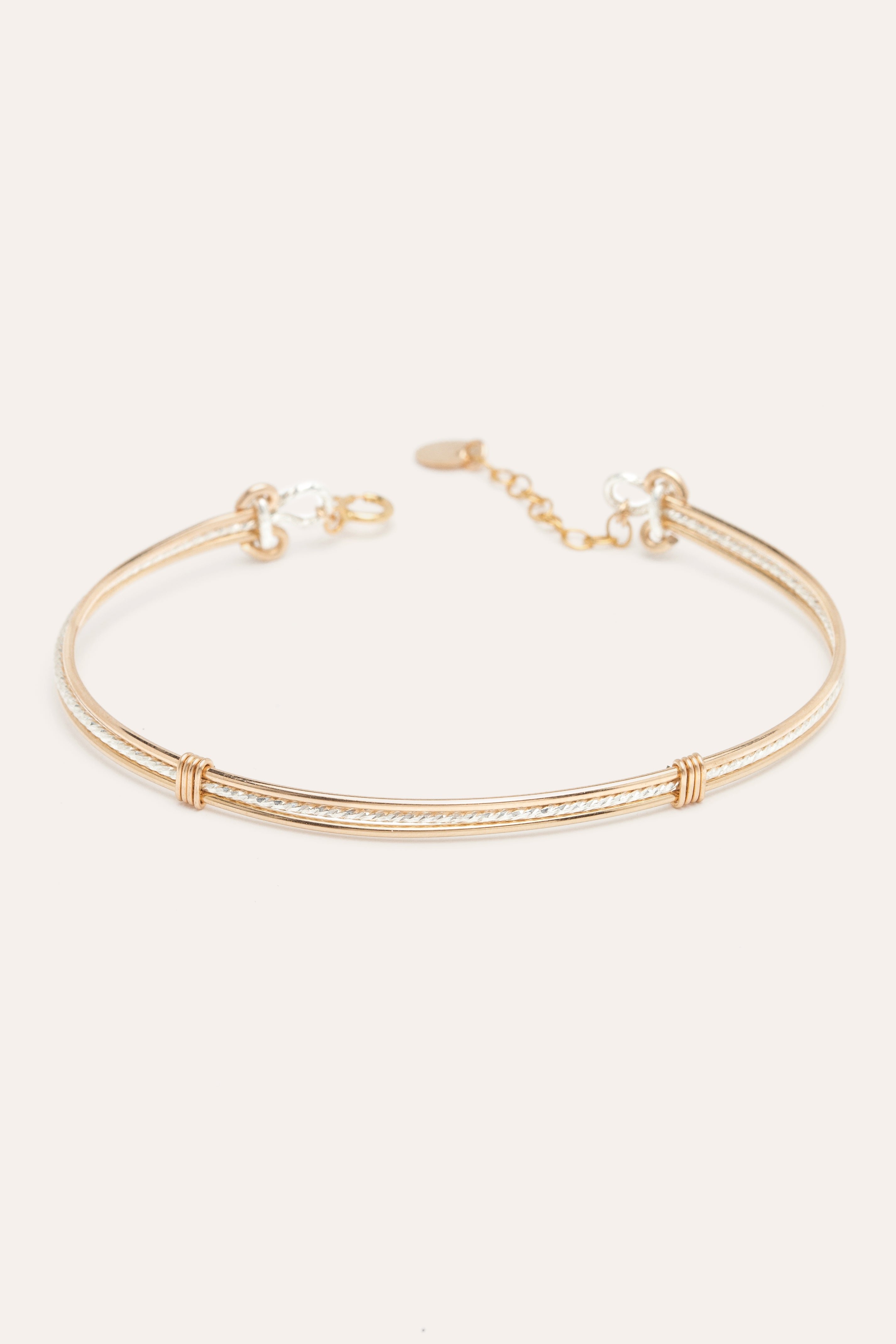 Two-tone diamanté bangle YAY Golden