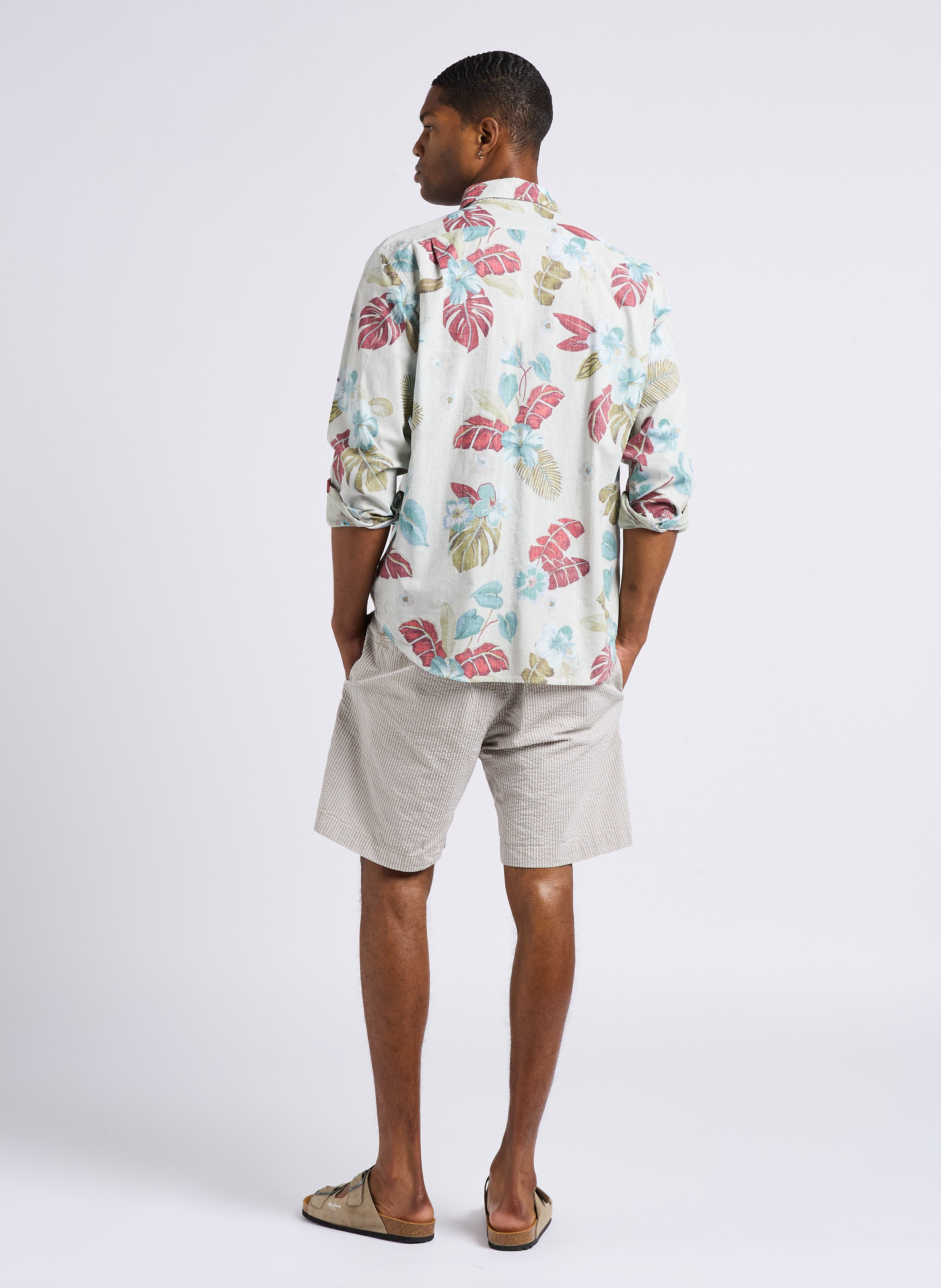 Chemise regular-fit à imprimé végétal en coton HARTFORD Multicolore