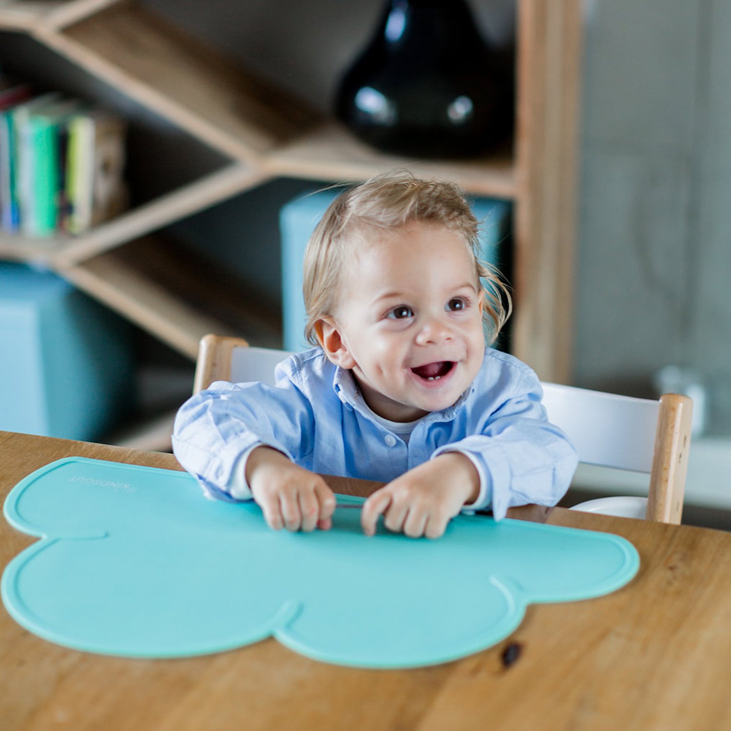 Set de table en forme de nuage en silicone KINDSGUT Bleu