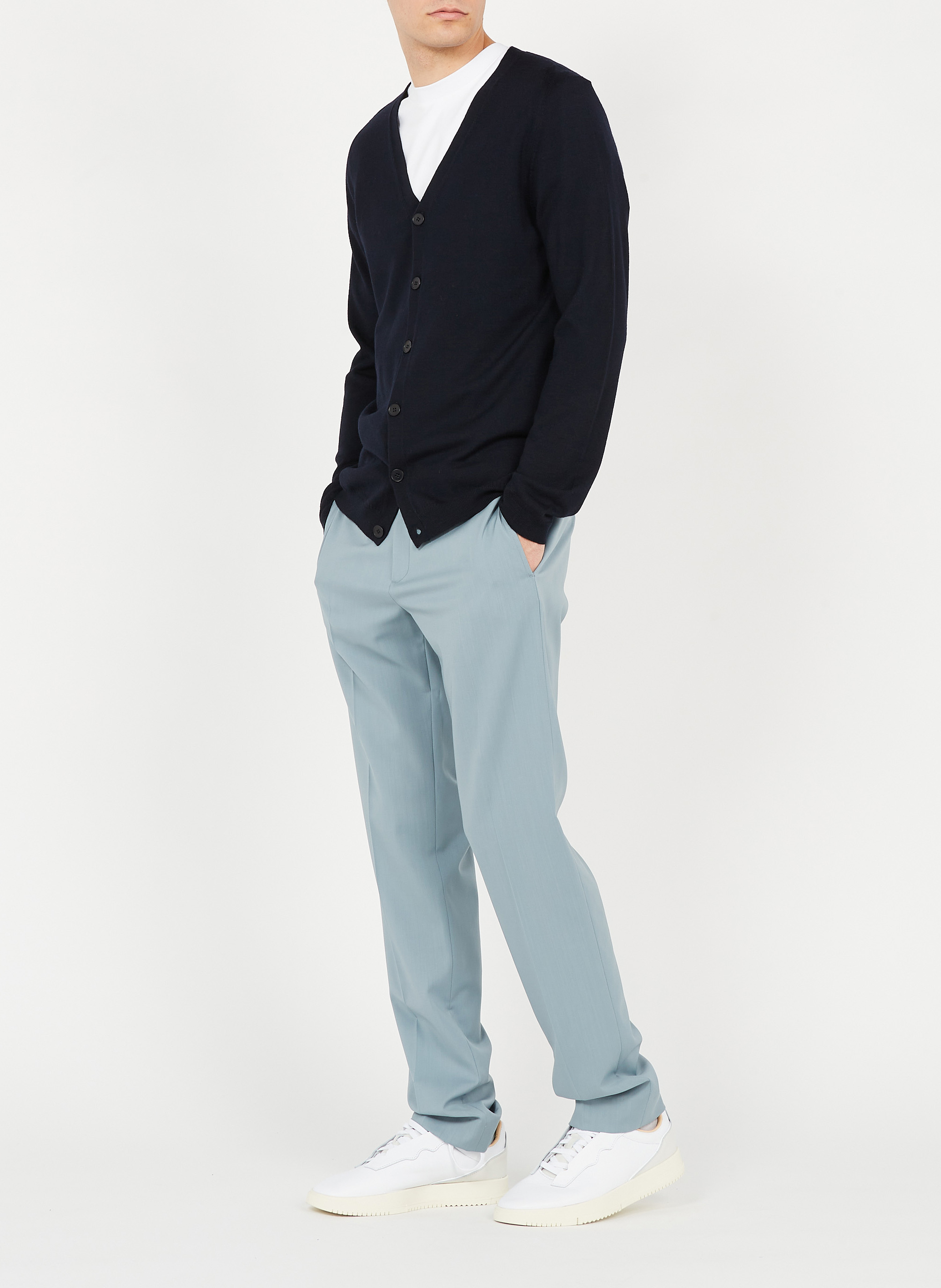 Wool open cardigan AU PRINTEMPS PARIS Blue