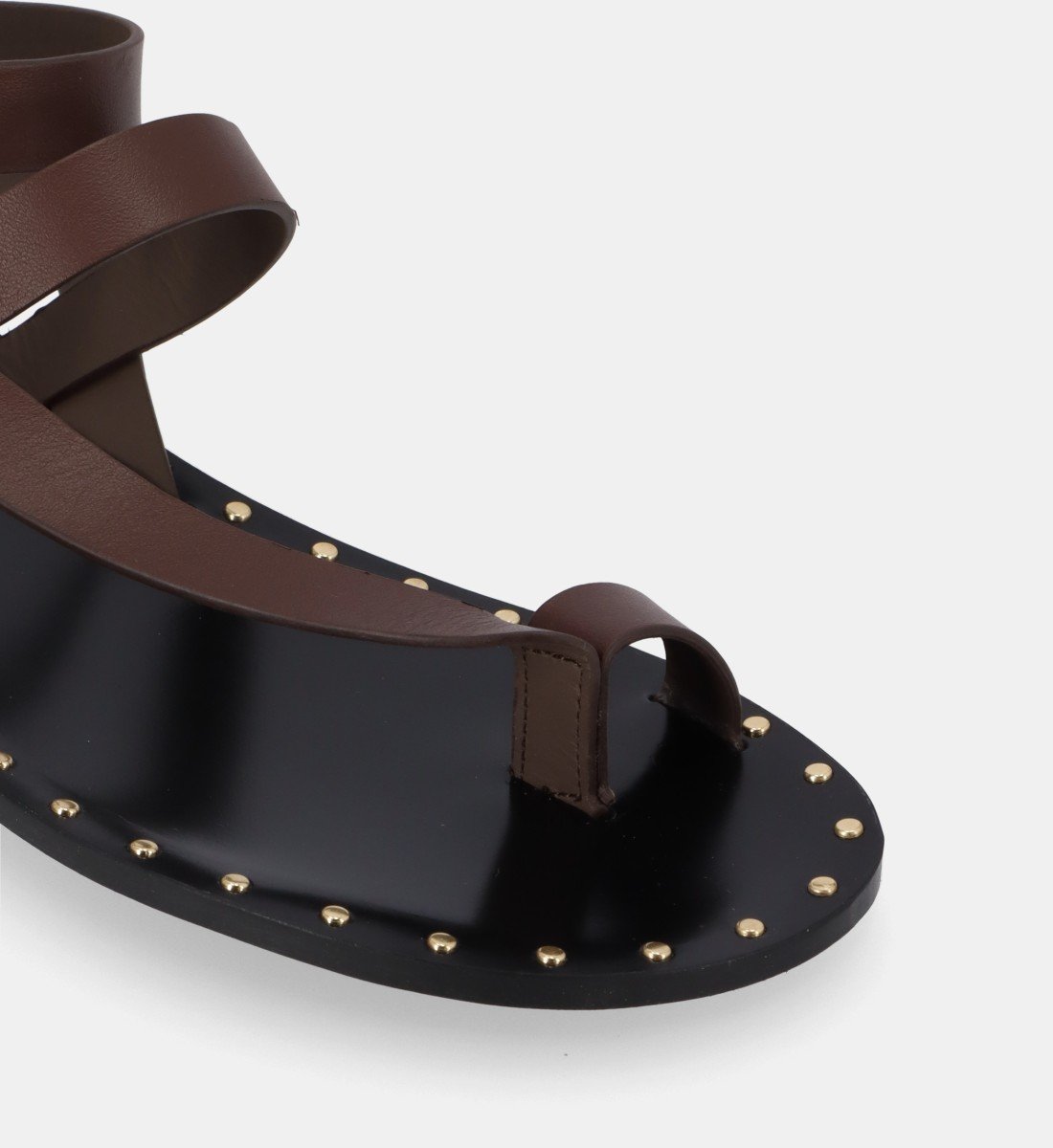 Aouda flat leather sandals ALOHAS Brown