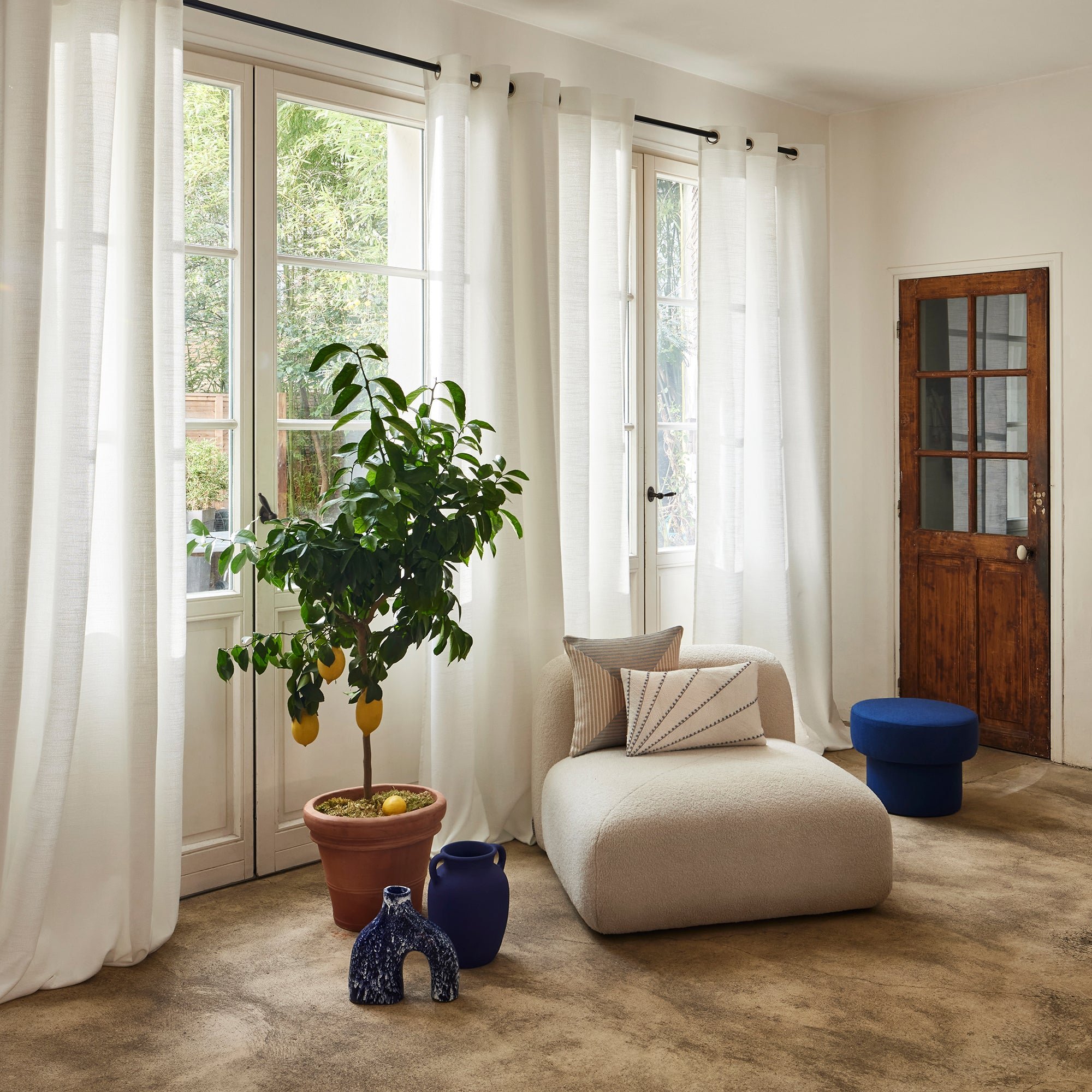 ABSTRACT - Curtain with eyelets MADURA White