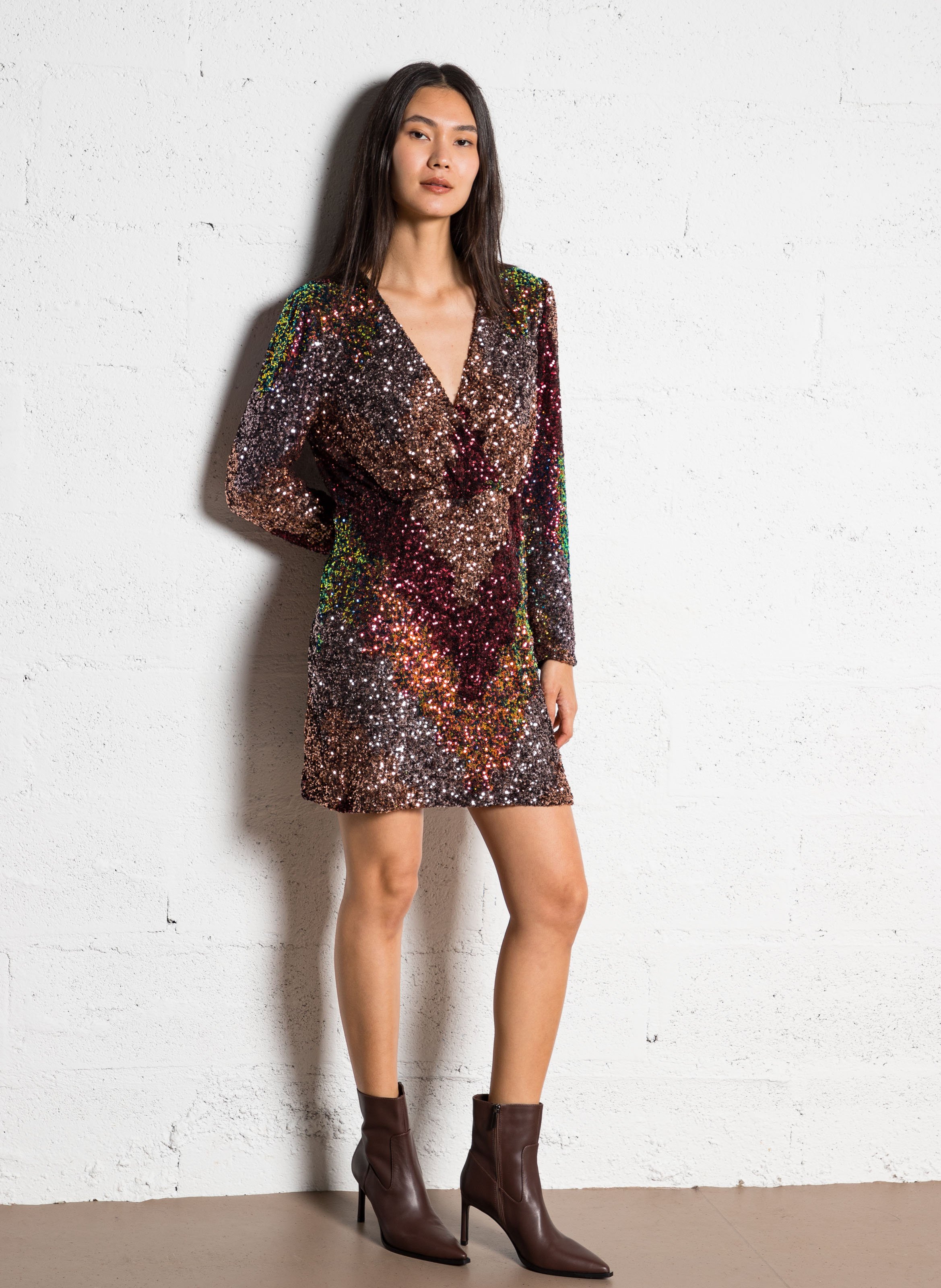 Enkellaarsjes met hak van leer MI/MAI Bruin