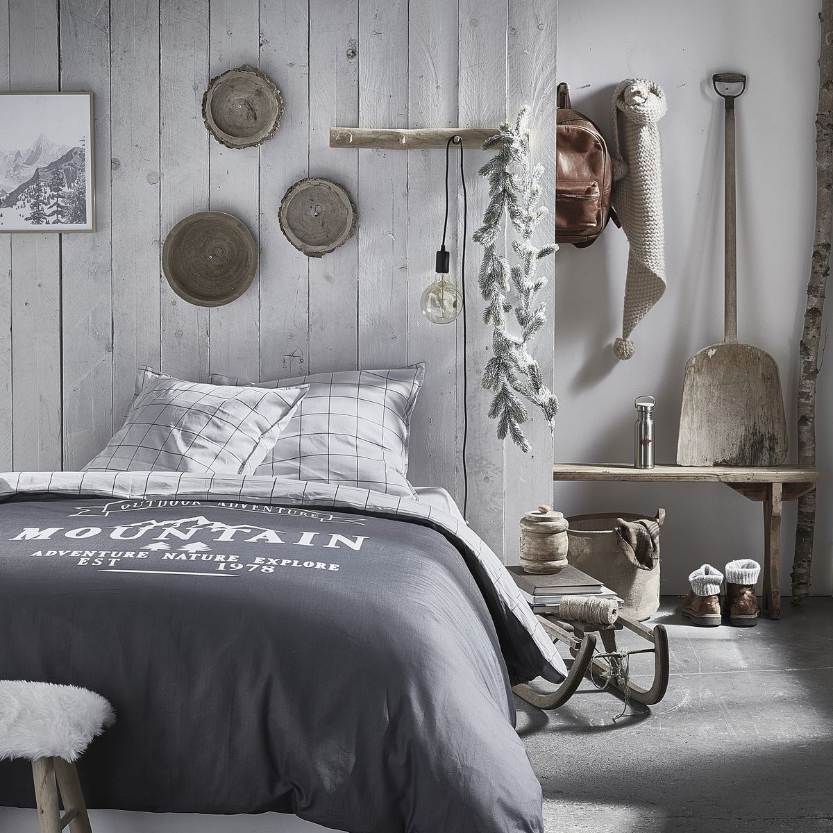 Cotton bedding set TODAY LINGE DE MAISON Grey