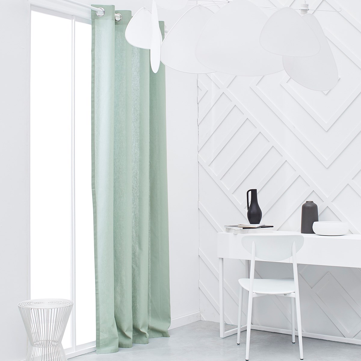 Cotton eyelet curtain TODAY LINGE DE MAISON Green