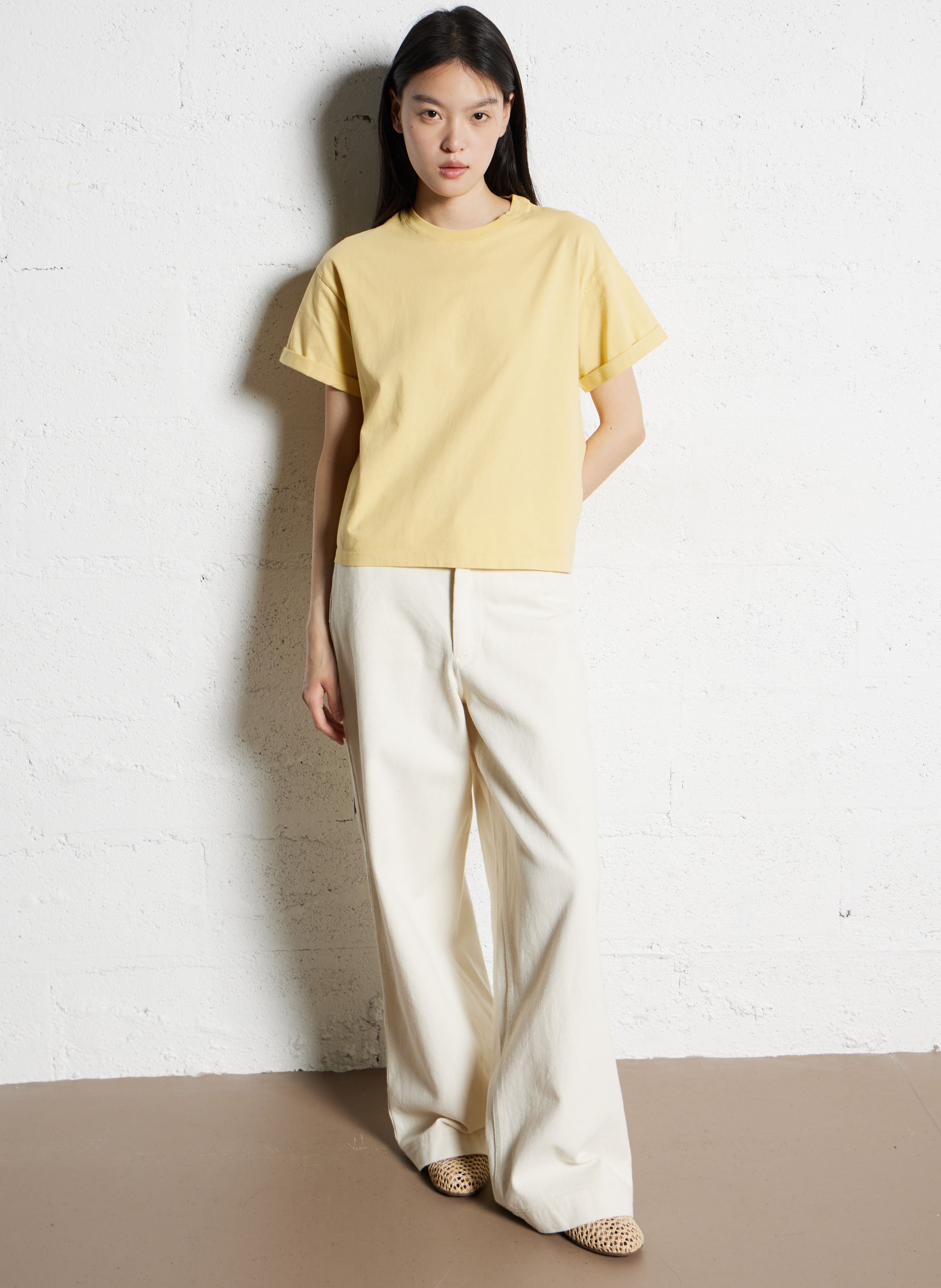 Jean large en coton LOLLYS LAUNDRY Beige