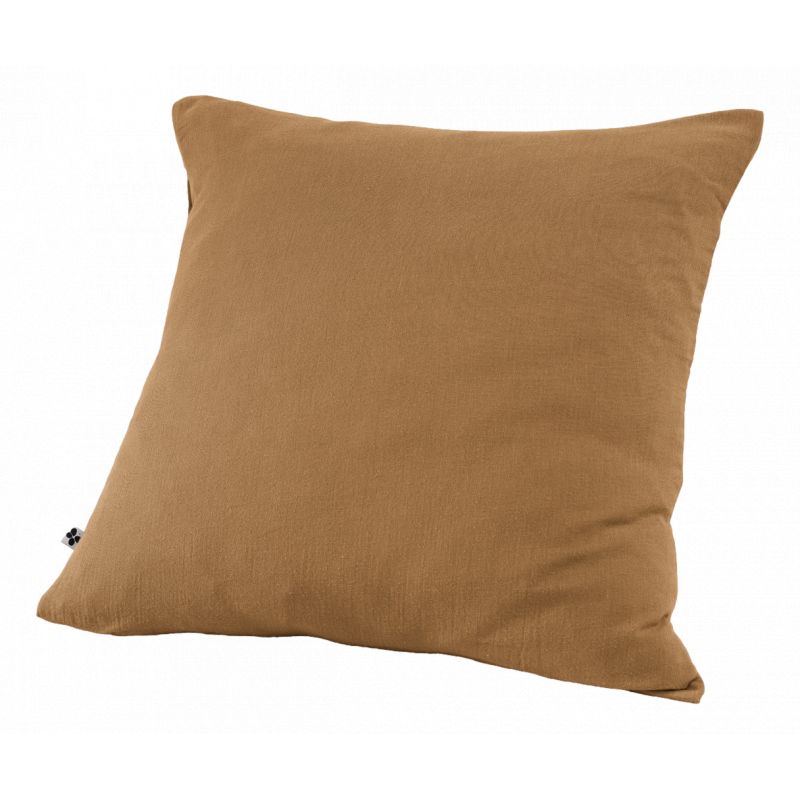 Cotton percale pillow case L'EFFET PAPILLON Brown
