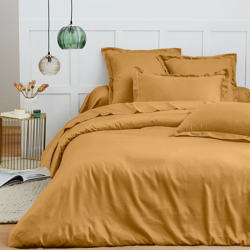 Duvet cover 240 x 220 cm "premium" for a double bed COTON PUR Yellow
