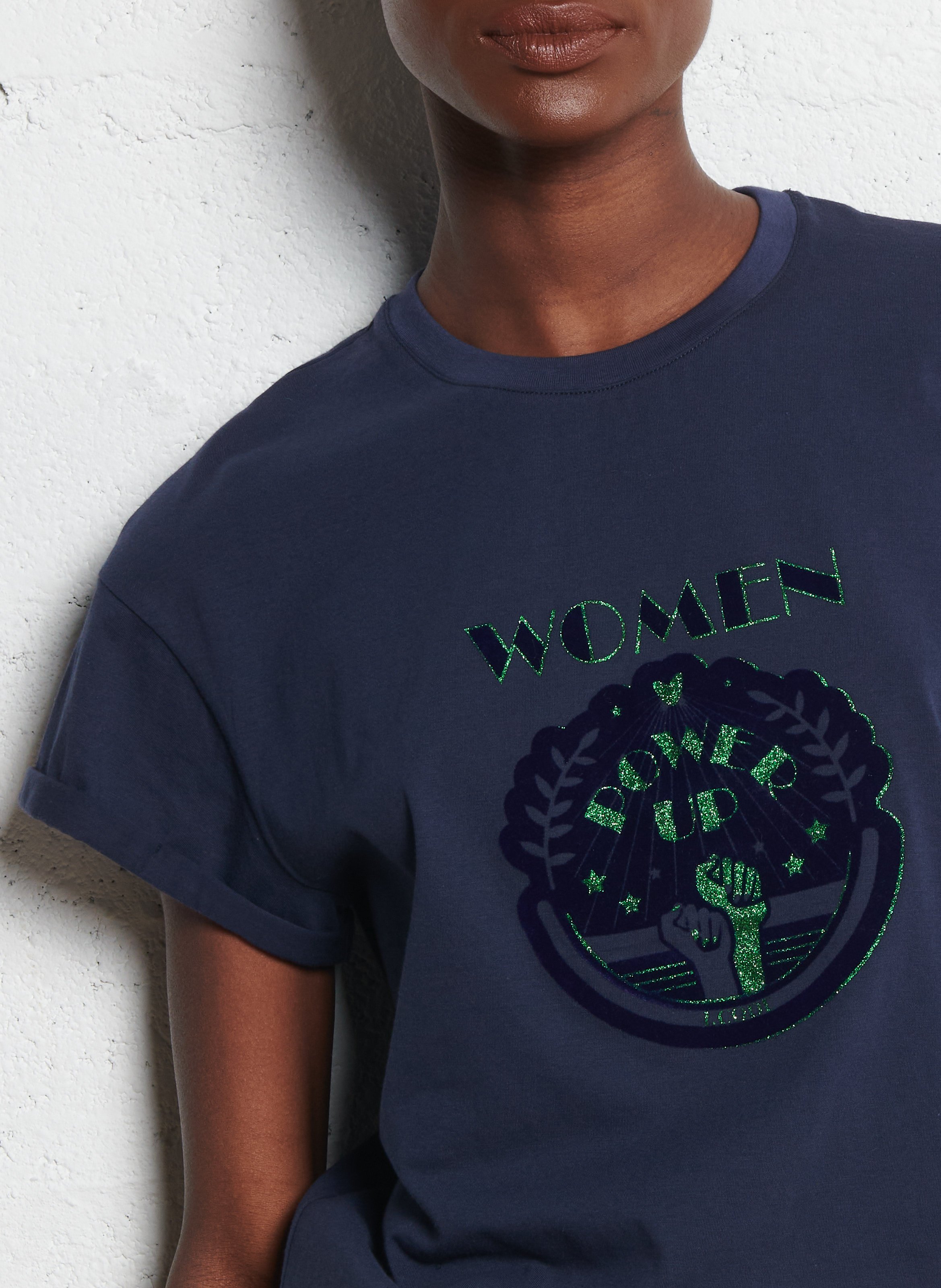 Tee-shirt col rond en coton I CODE Bleu