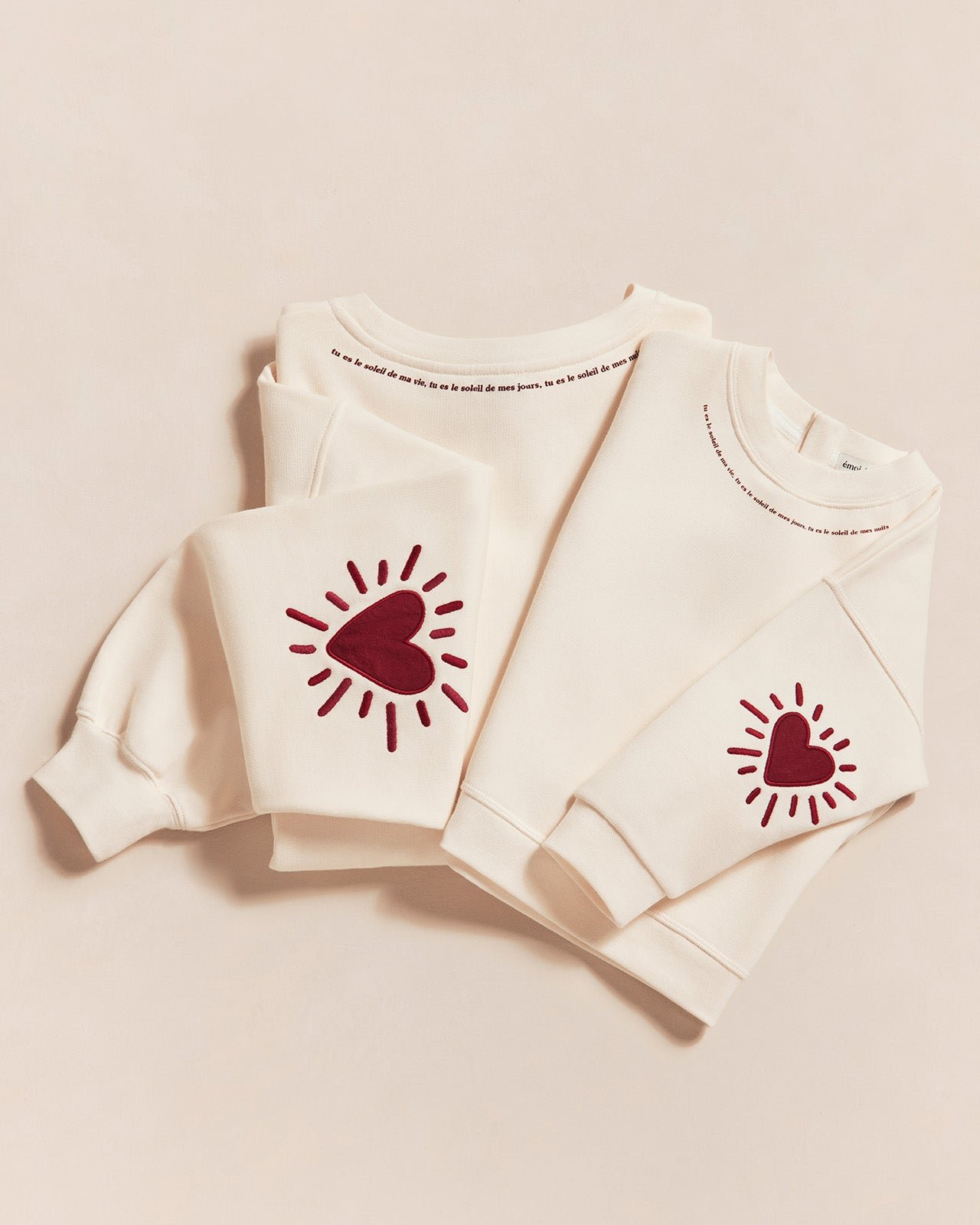 The "Soleil de ma vie" sweatshirt with organic cotton elbow patches EMOI EMOI White