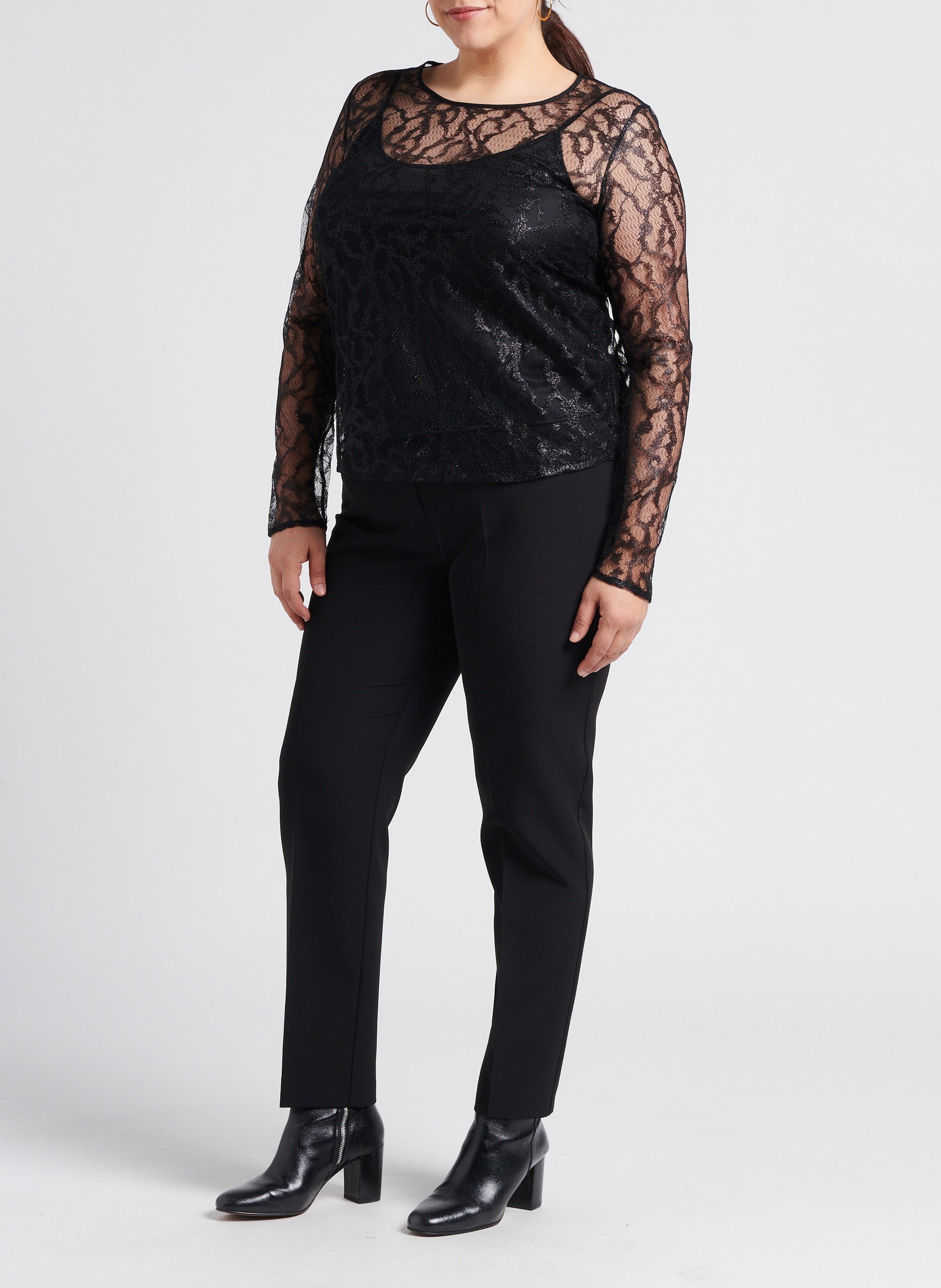 Front-pleated high-waisted pants PERSONA by Marina Rinaldi Black