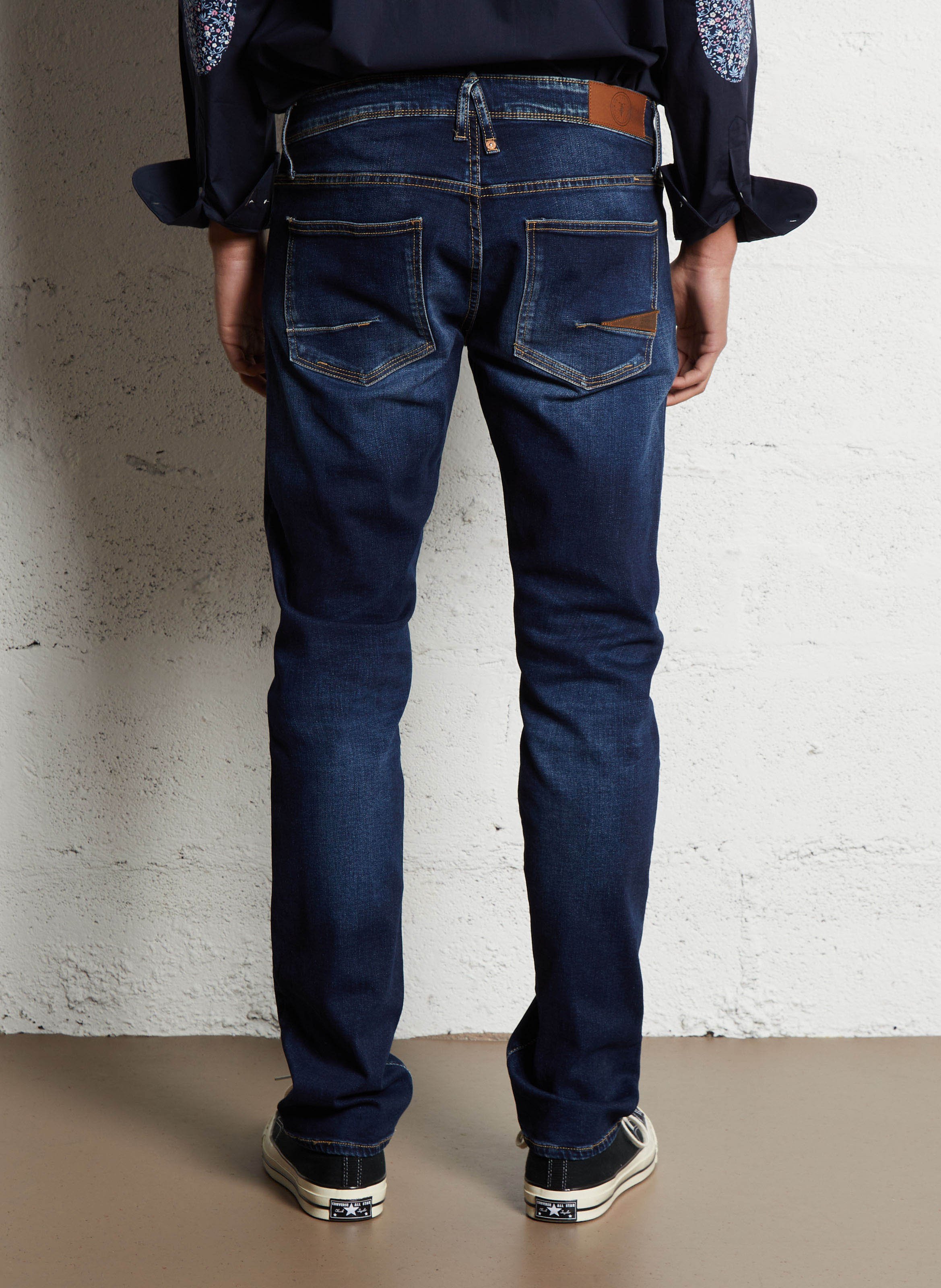 Cotton-blend straight jeans LE TEMPS DES CERISES Blue