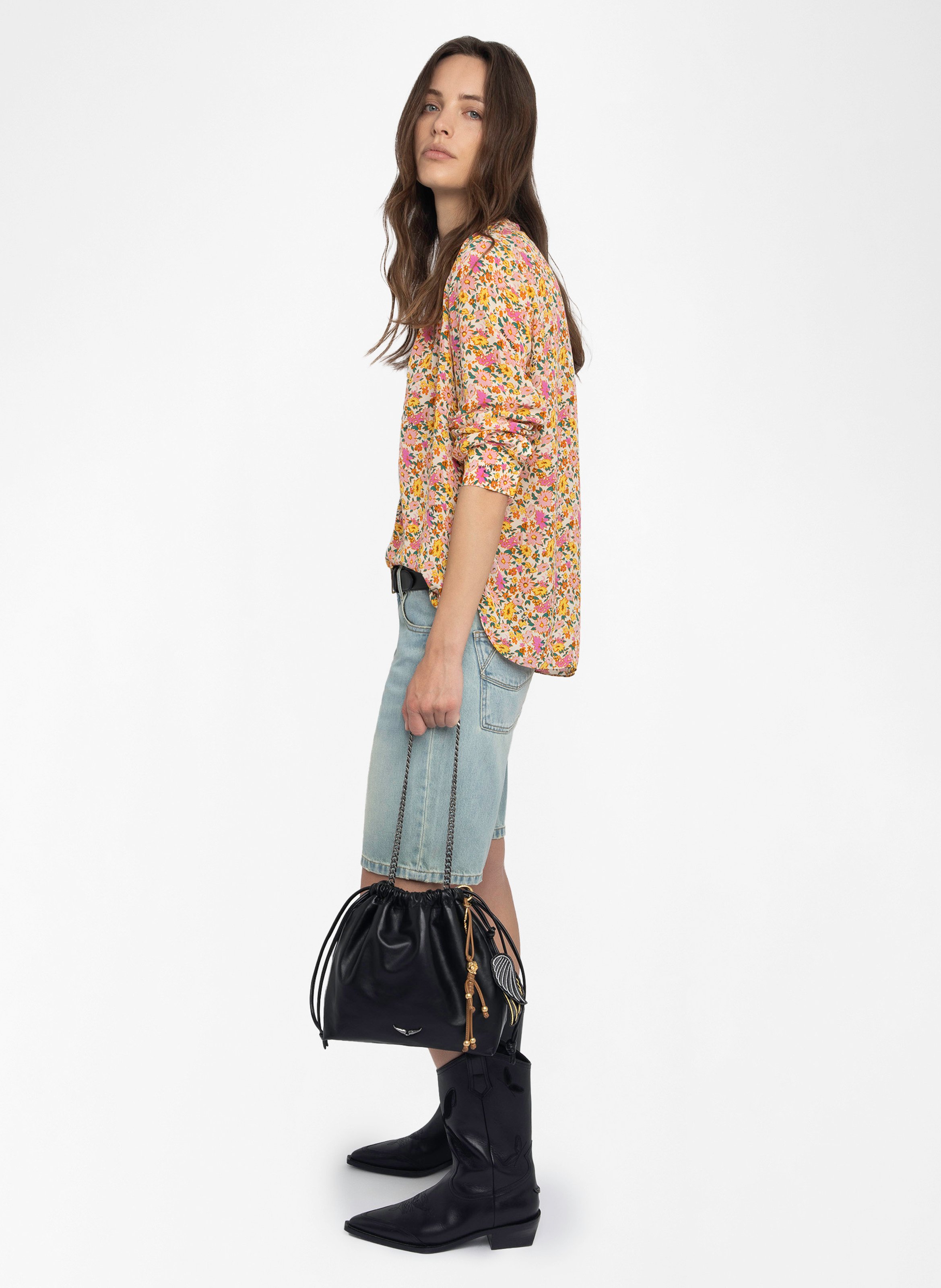 Camicia dritta in viscosa stampata ZADIG&VOLTAIRE Bianco