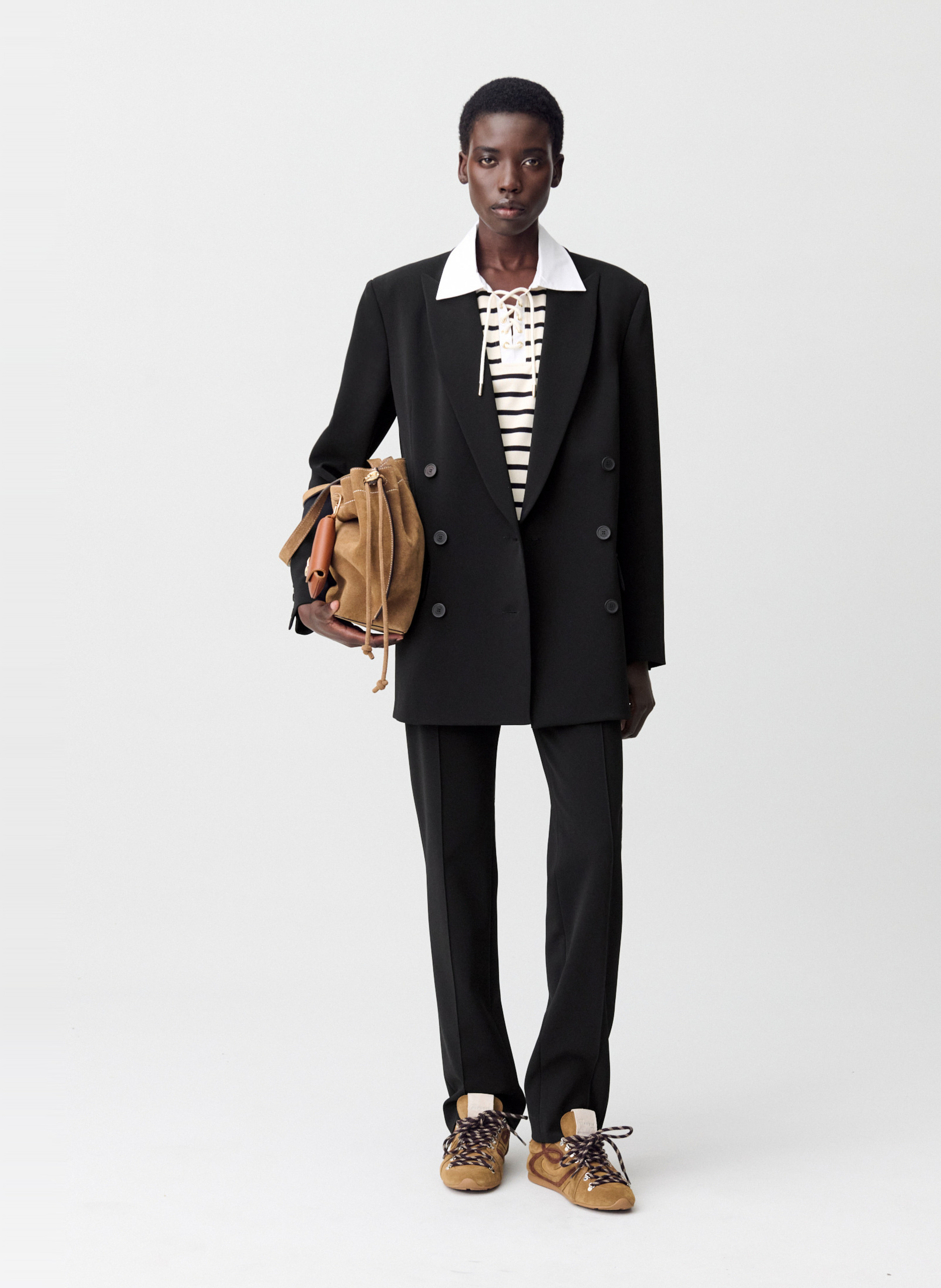 Veste tailleur droite à boutonnage croisé CLAUDIE PIERLOT Noir