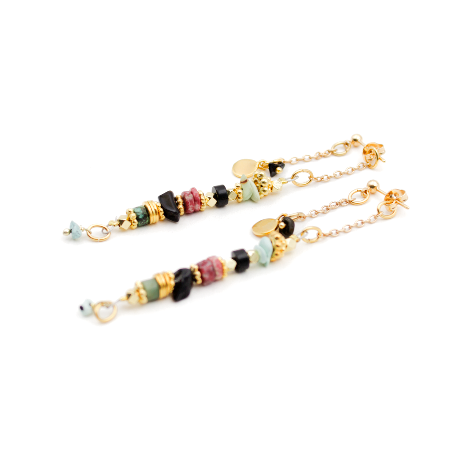 Heishi stud earrings - Elsa L'ATELIER DES DAMES Golden