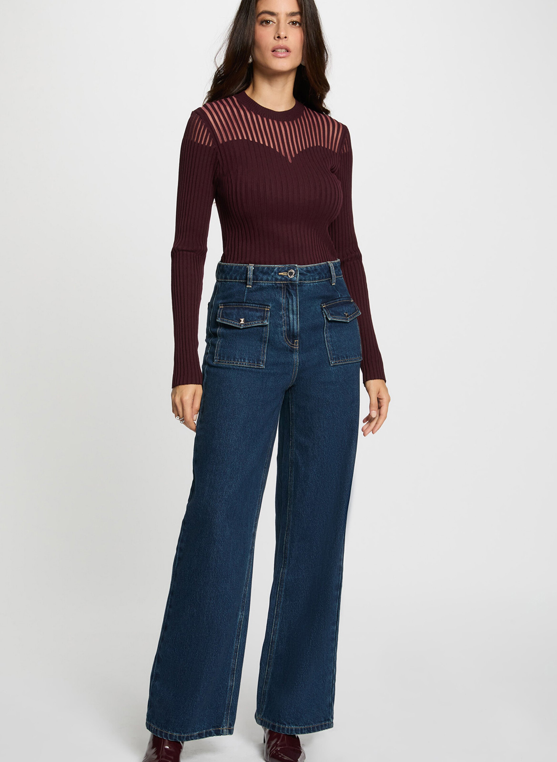 High-neck sweater MORGAN Purple