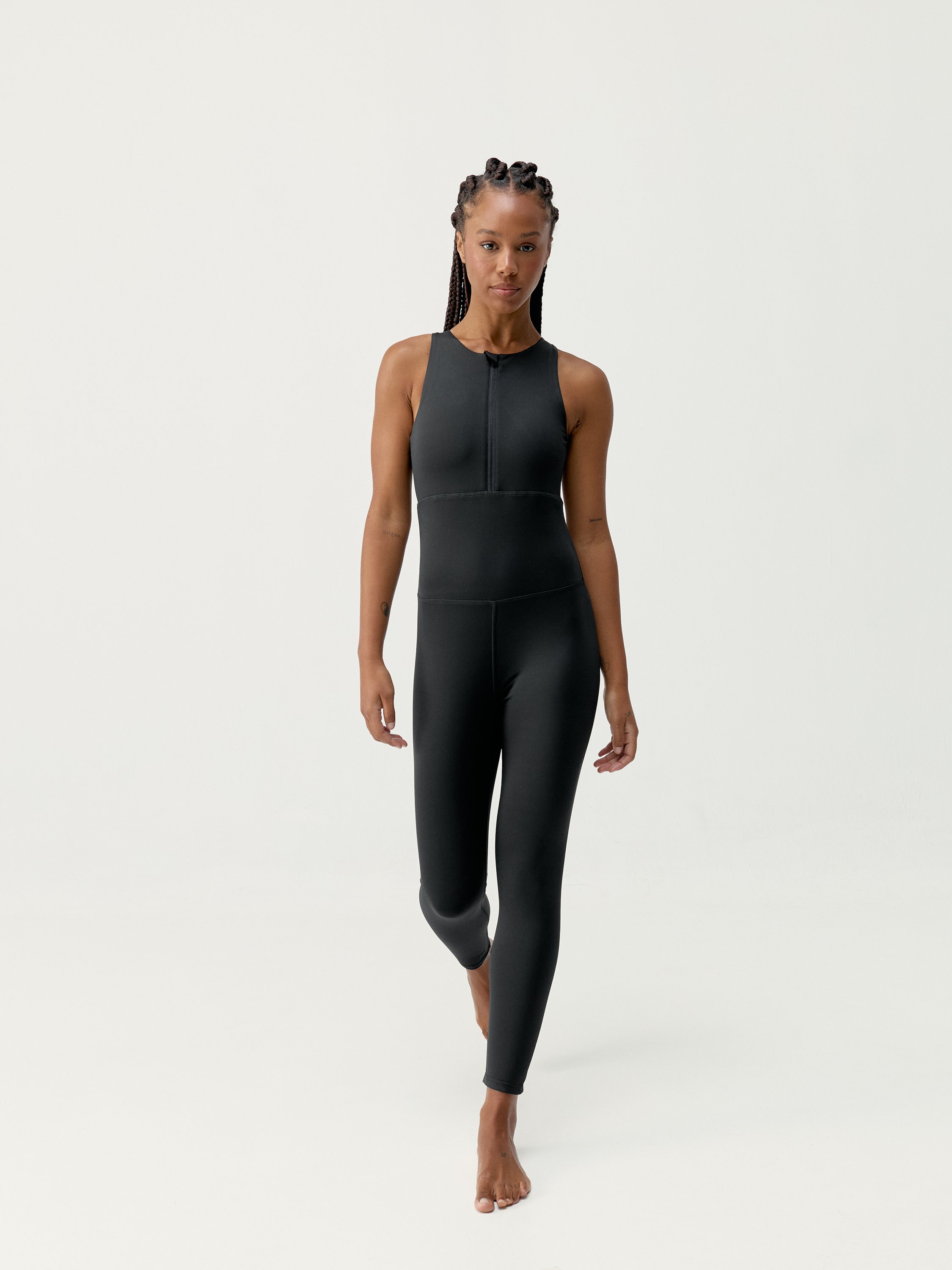 Sports body suit with removable pads BORN LIVING YOGA Black
