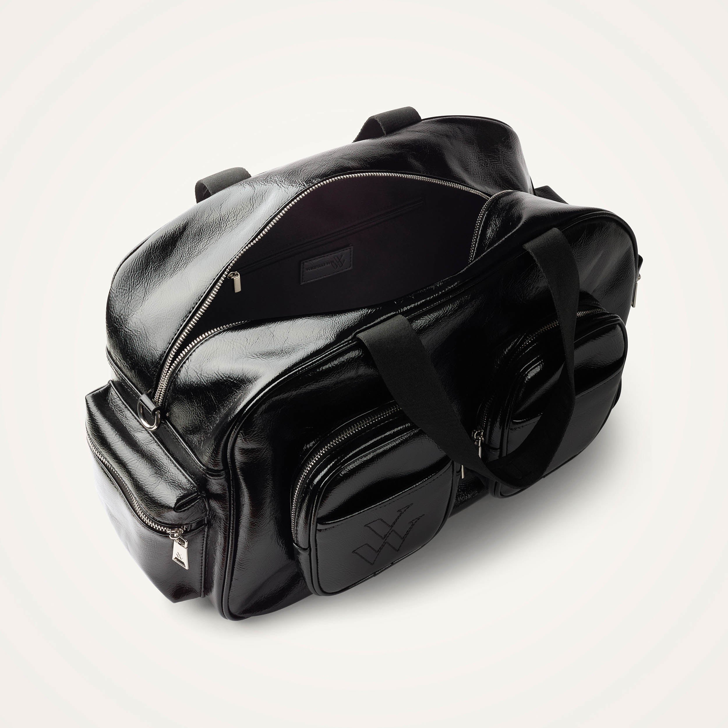 Sac bowling oversize verni VANESSA WU Noir