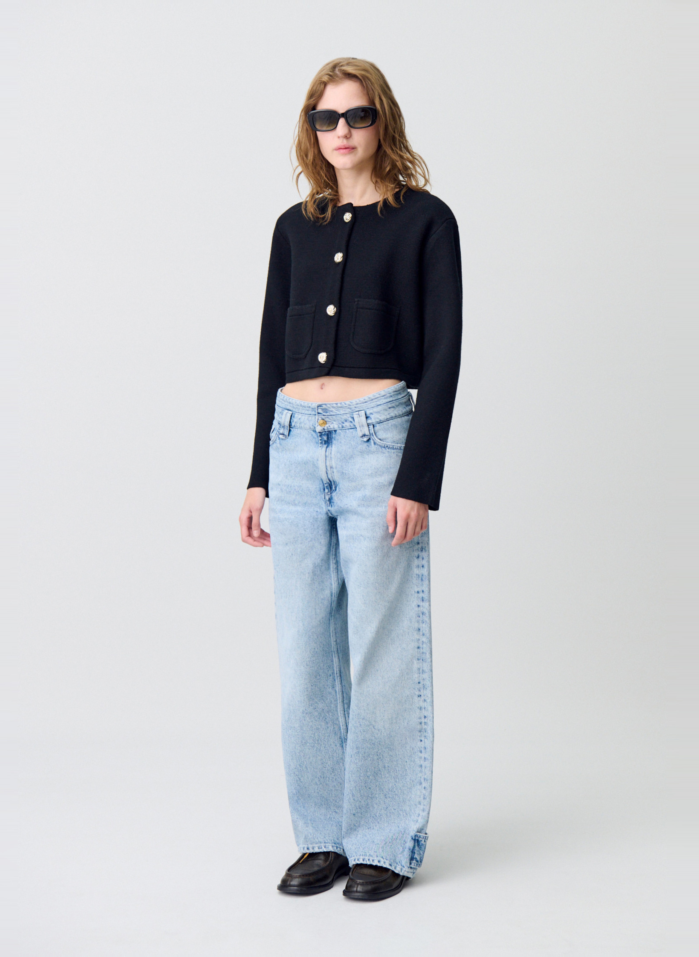 Jean large délavé en coton CLAUDIE PIERLOT Bleu