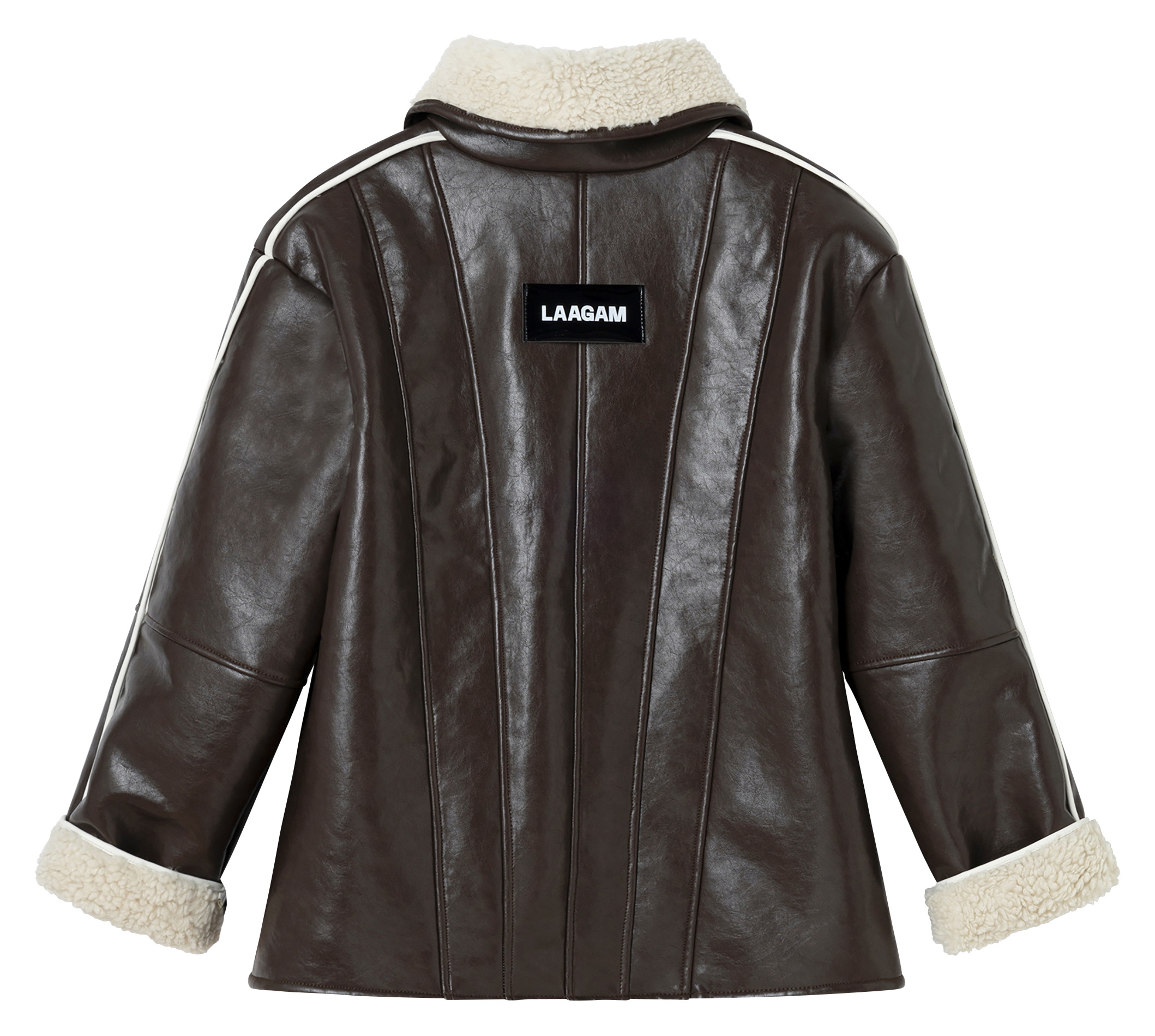 Straight coat with teddy collar LAAGAM Brown