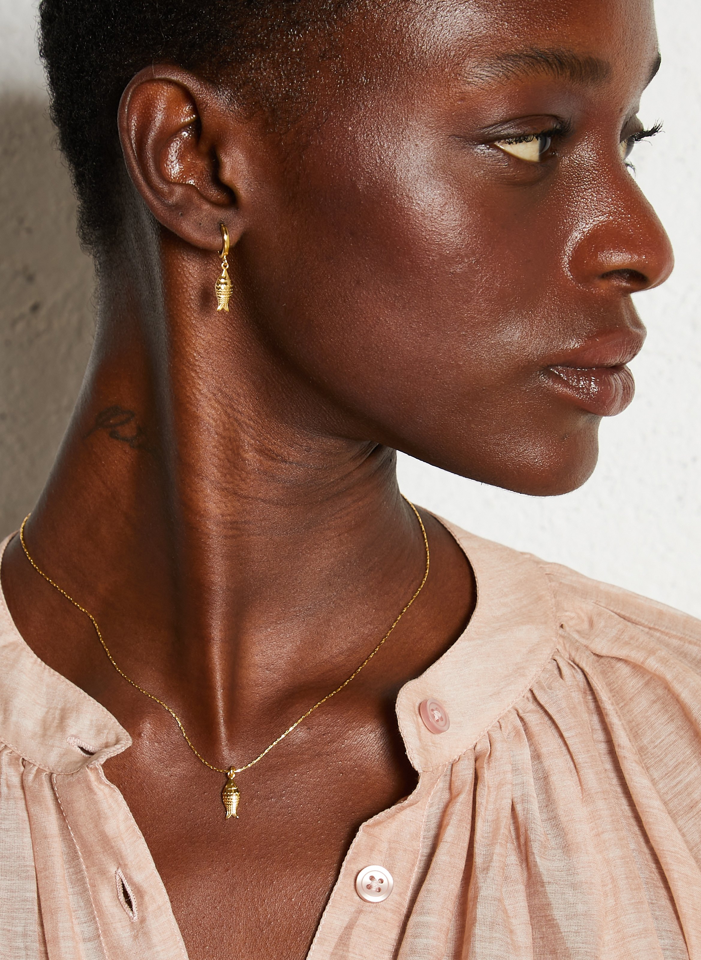 Collier pendentif poisson FEEKA Doré