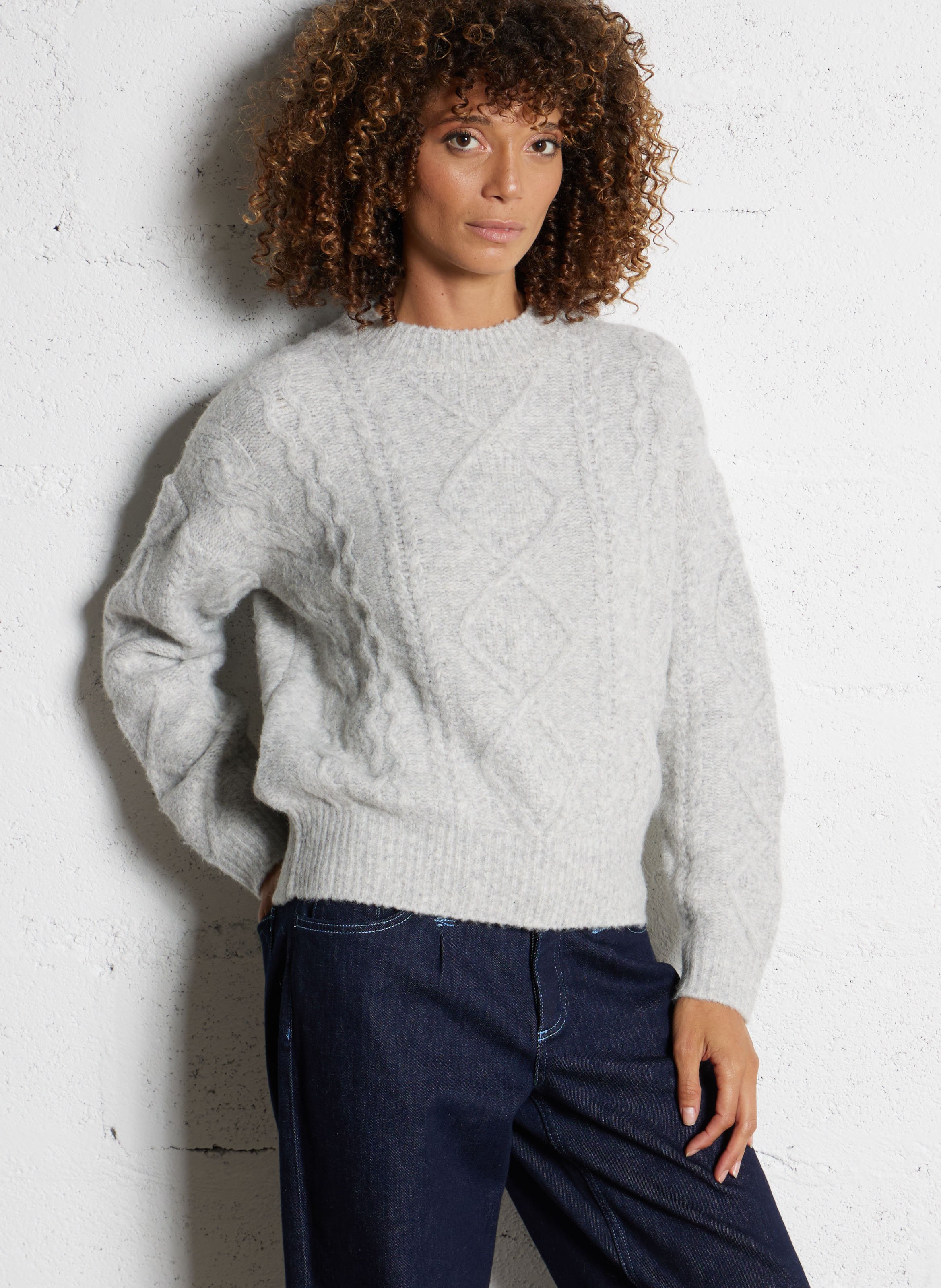 Pull col rond  HARTFORD Gris