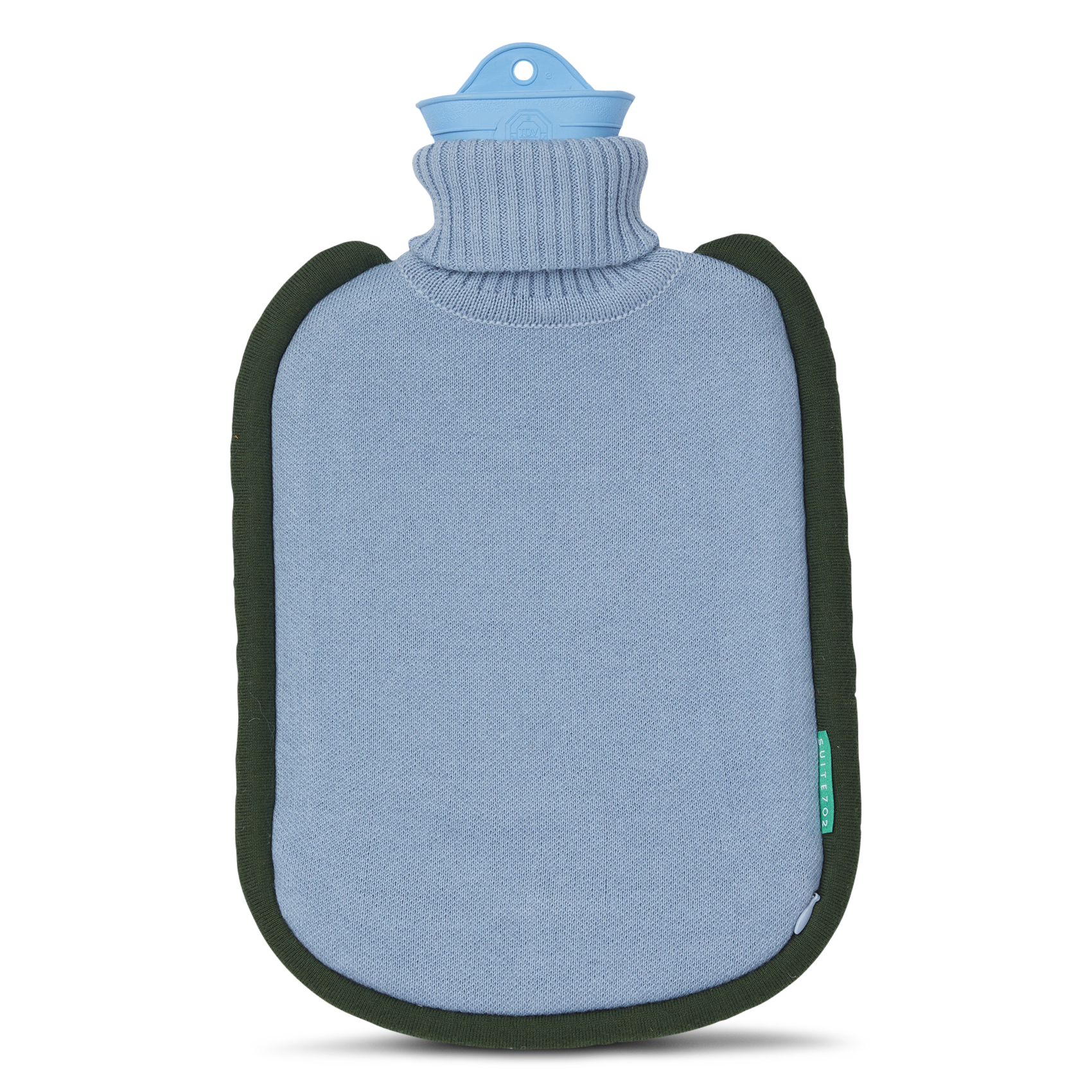 Bouillotte tricotée en coton bio mélangé SUITE702 Bleu