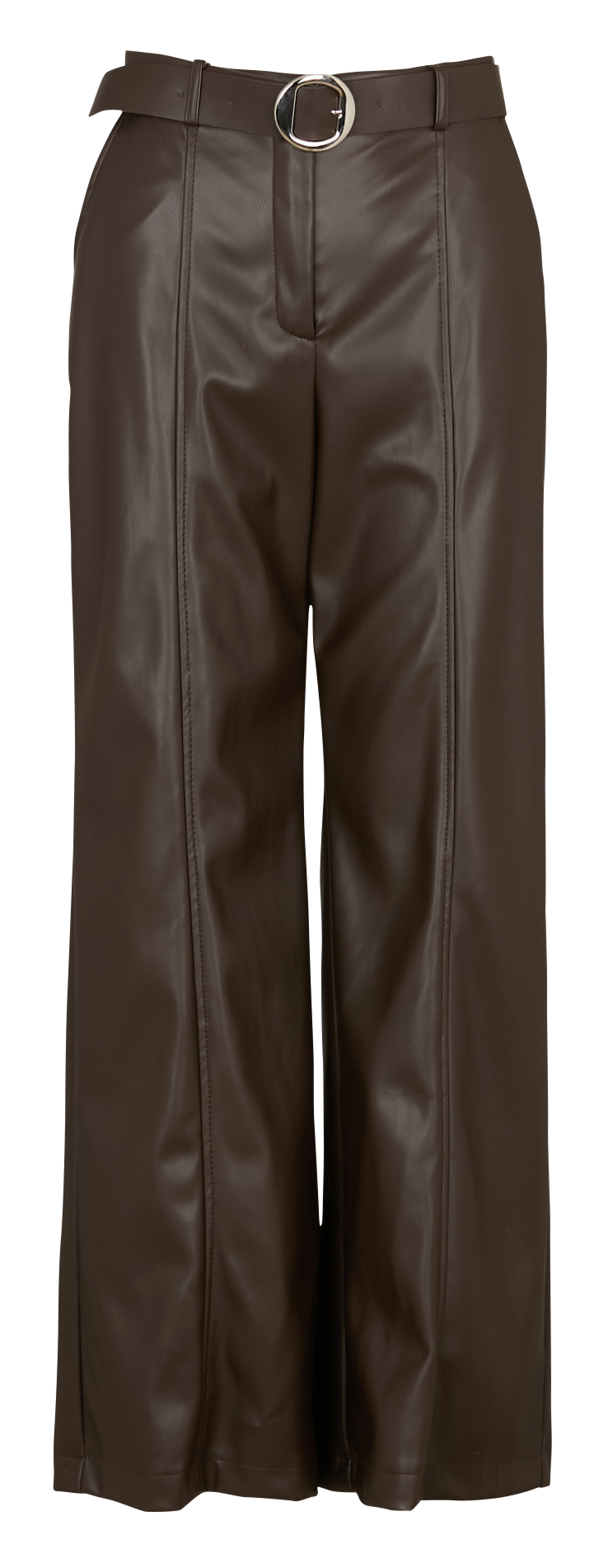 Pantalon droit effet cuir IMPERIAL Marron