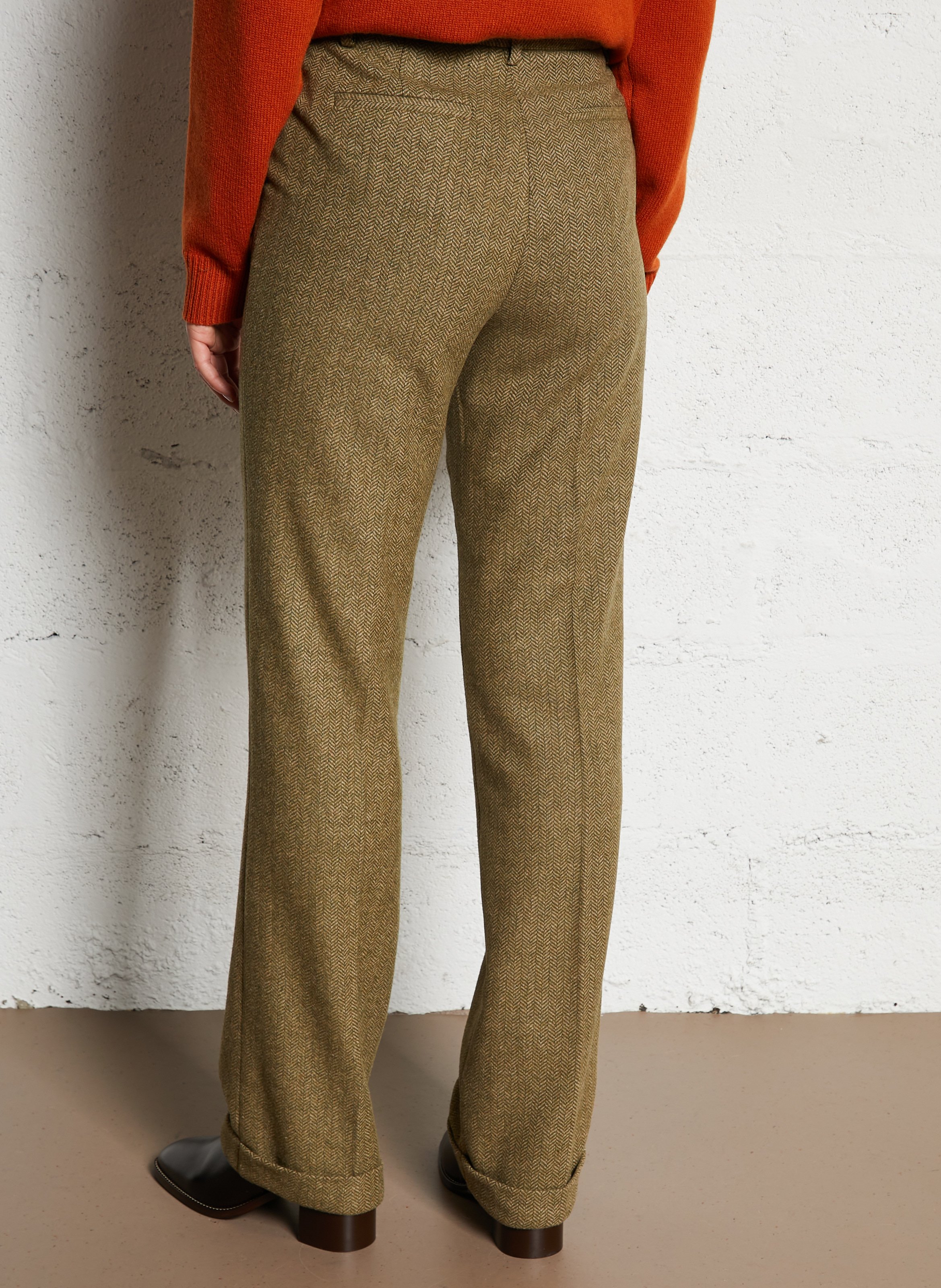 Straight wool trousers MAISON 123 Green
