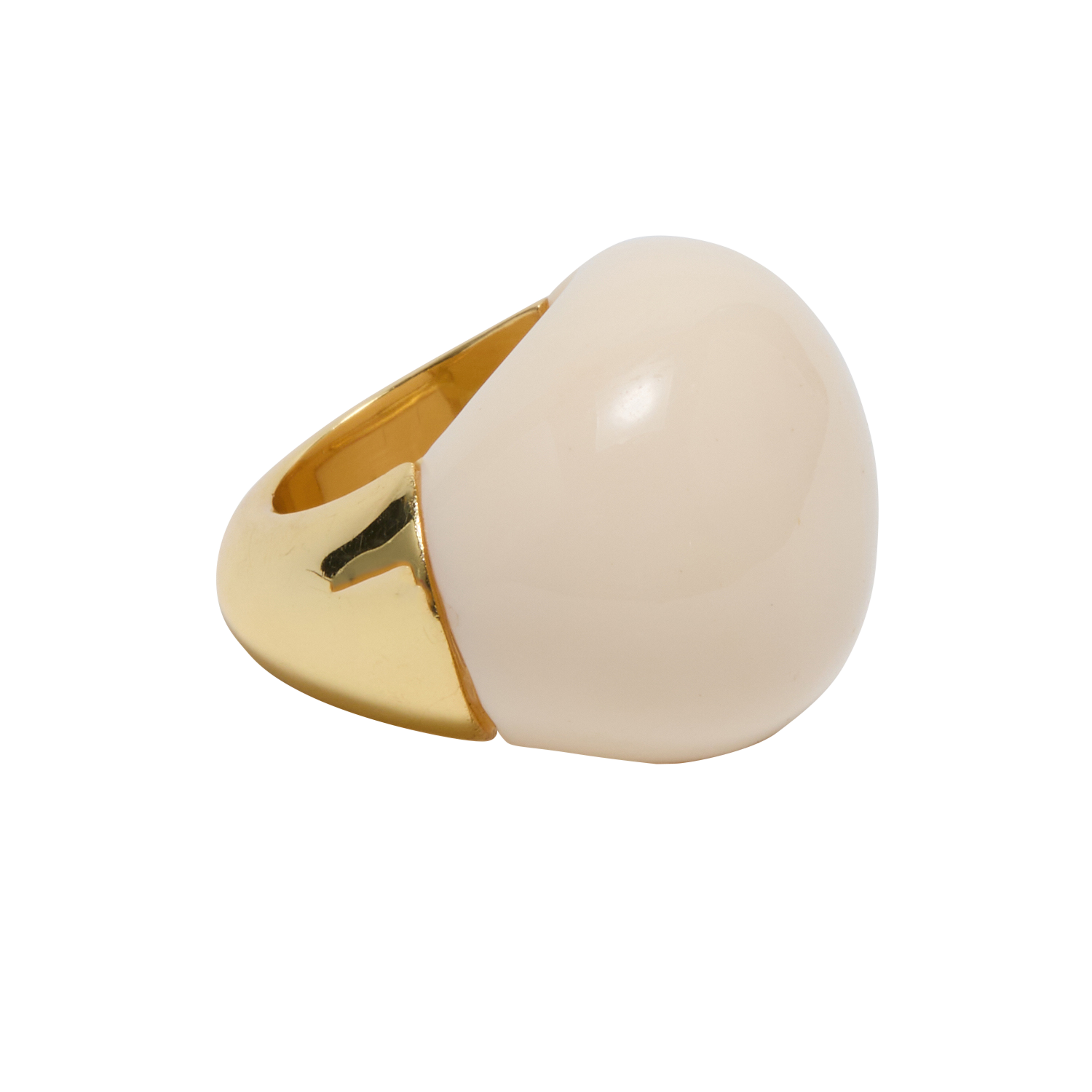 Bague effet boule OKAN Ecru