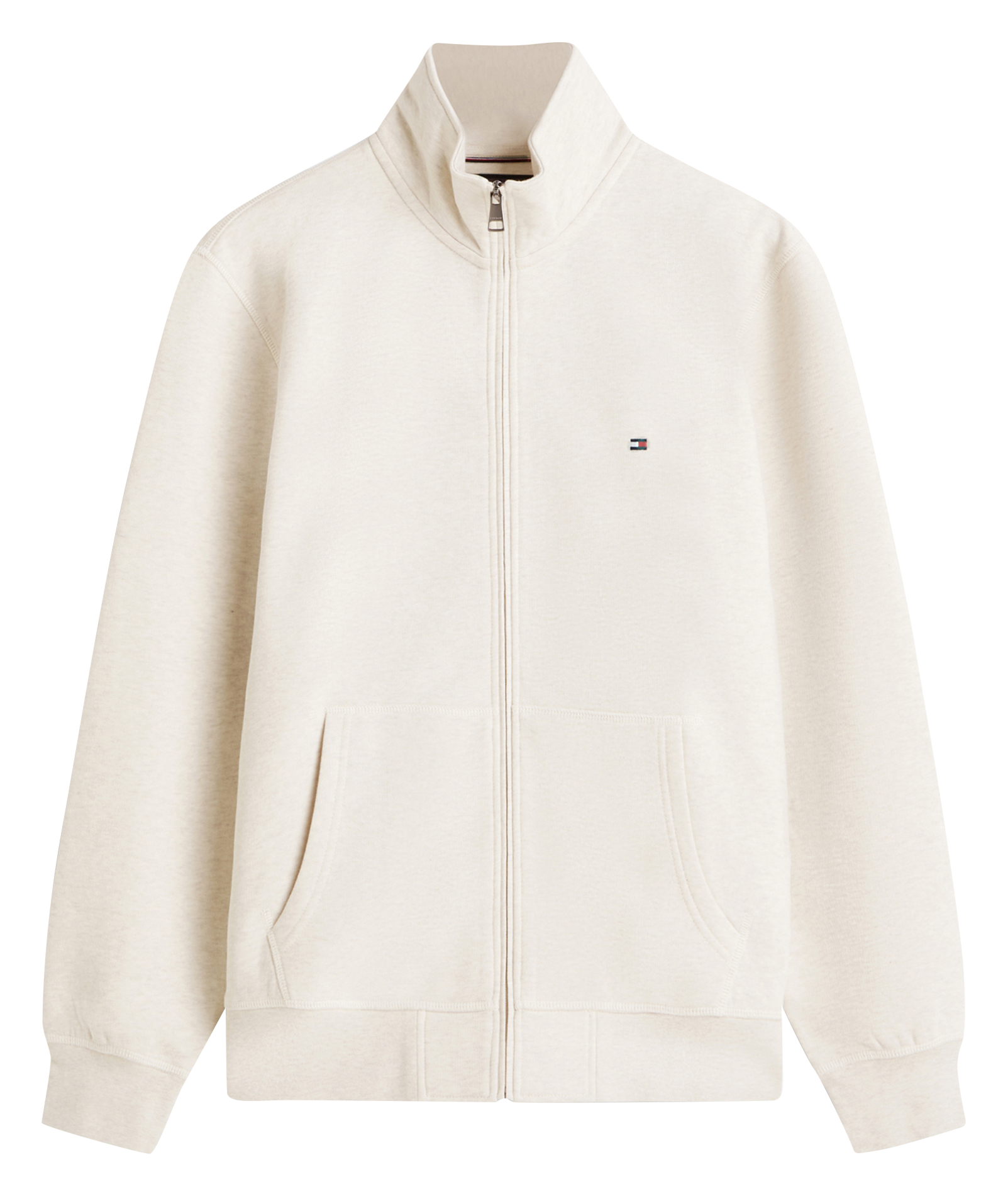 Sweat droit col montant en coton mélangé TOMMY HILFIGER Beige