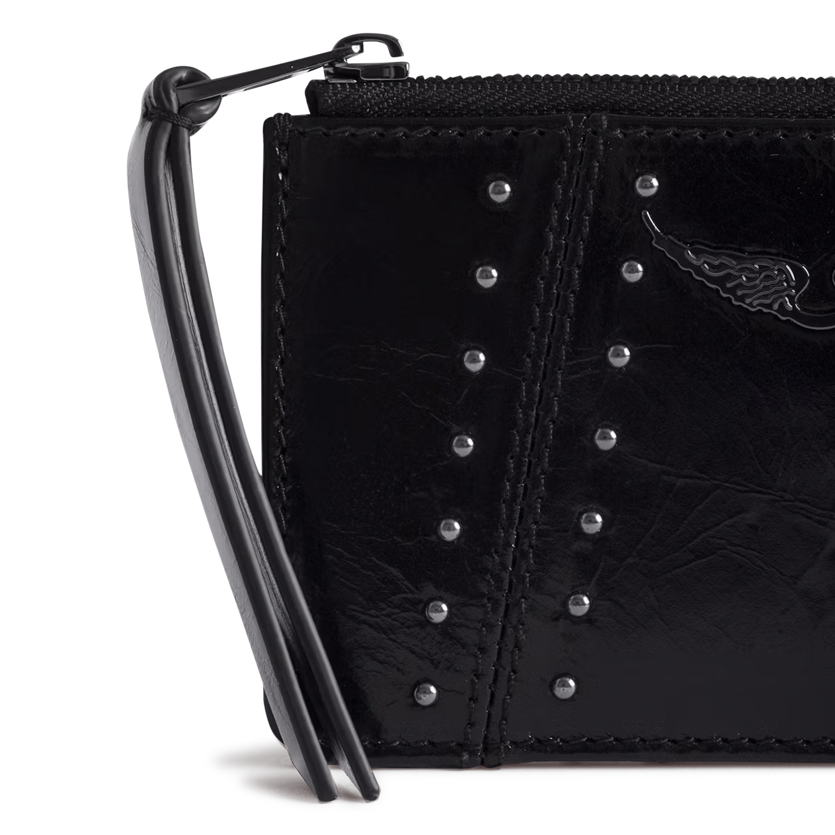 - 100% leather, - 6 cardholder slots, - 1 central compartment, - Size: L10 x H7 cm. ZADIG&VOLTAIRE Black