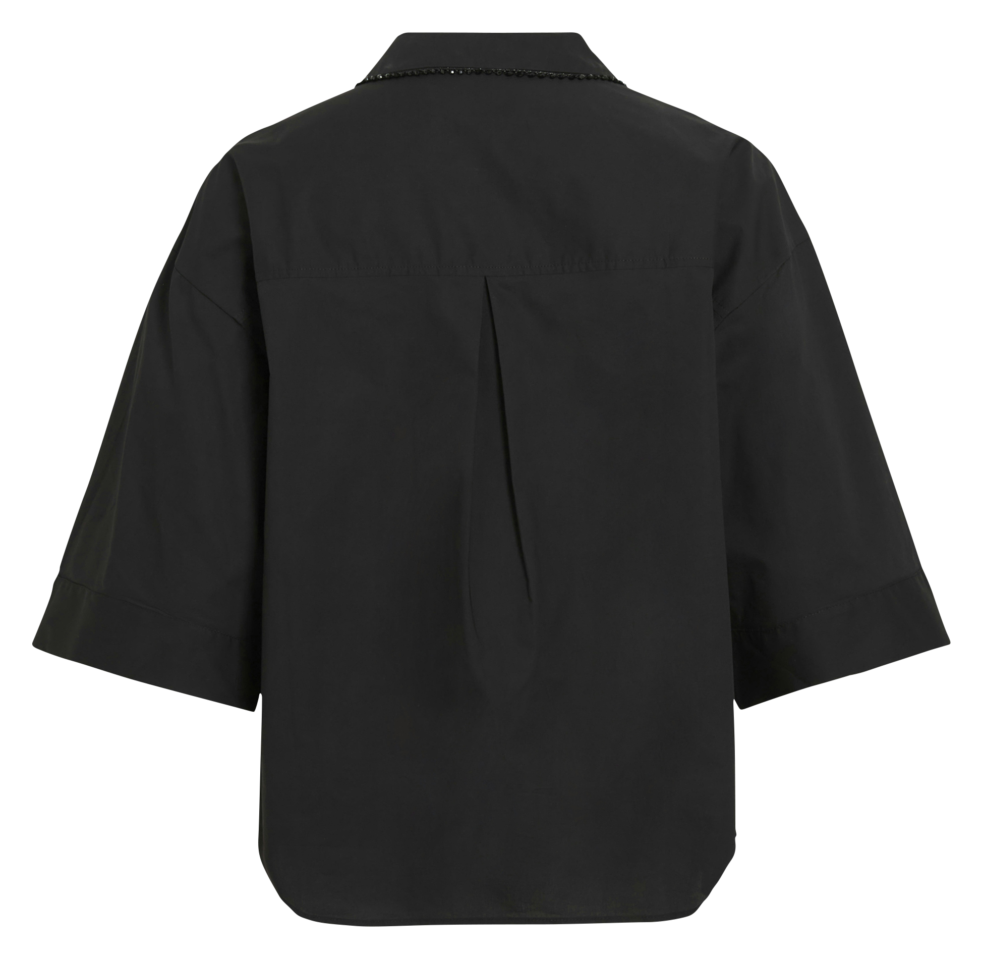 Einfarbiges Hemd mit Strasssteine VILA Schwarz