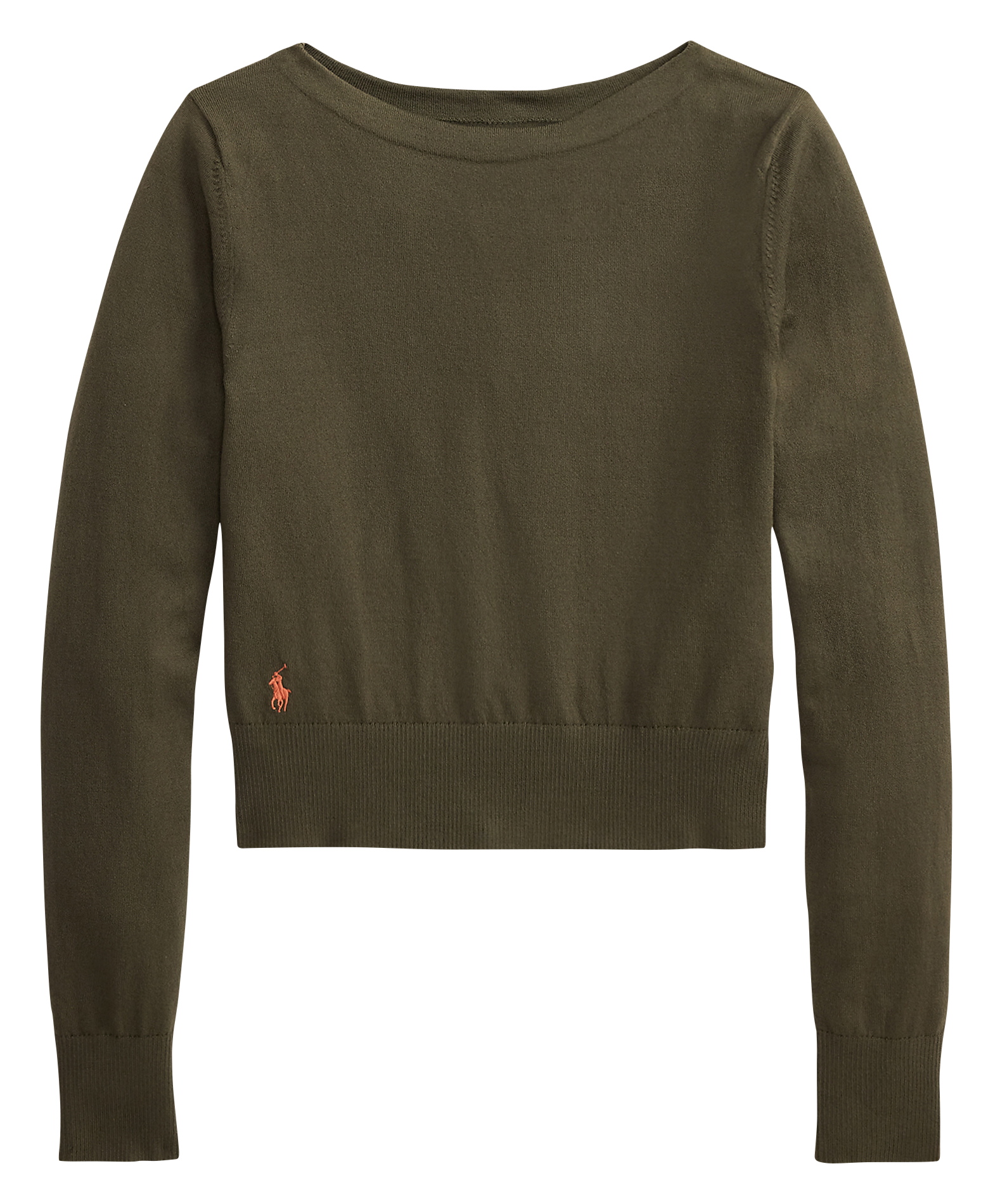 Straight-cut boat-neck cotton sweater POLO RALPH LAUREN Green