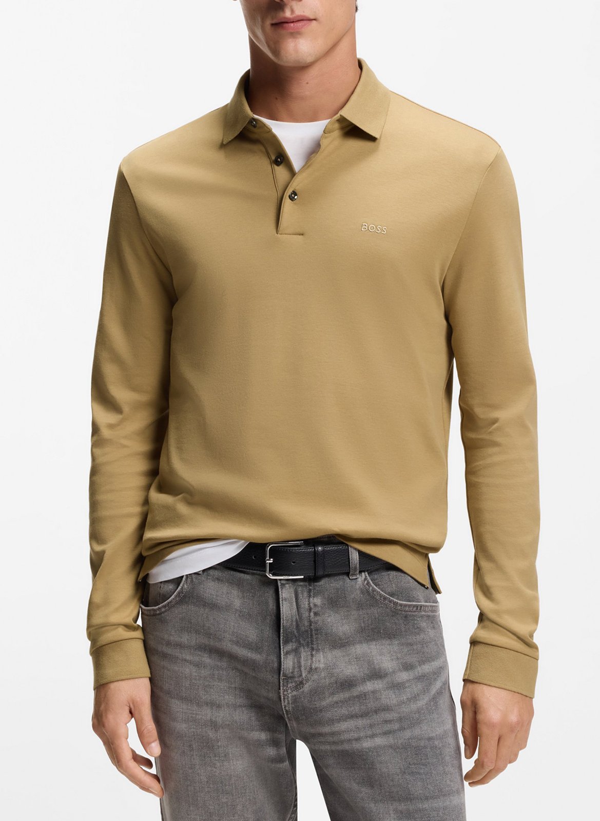 Cotton polo shirt with classic collar BOSS