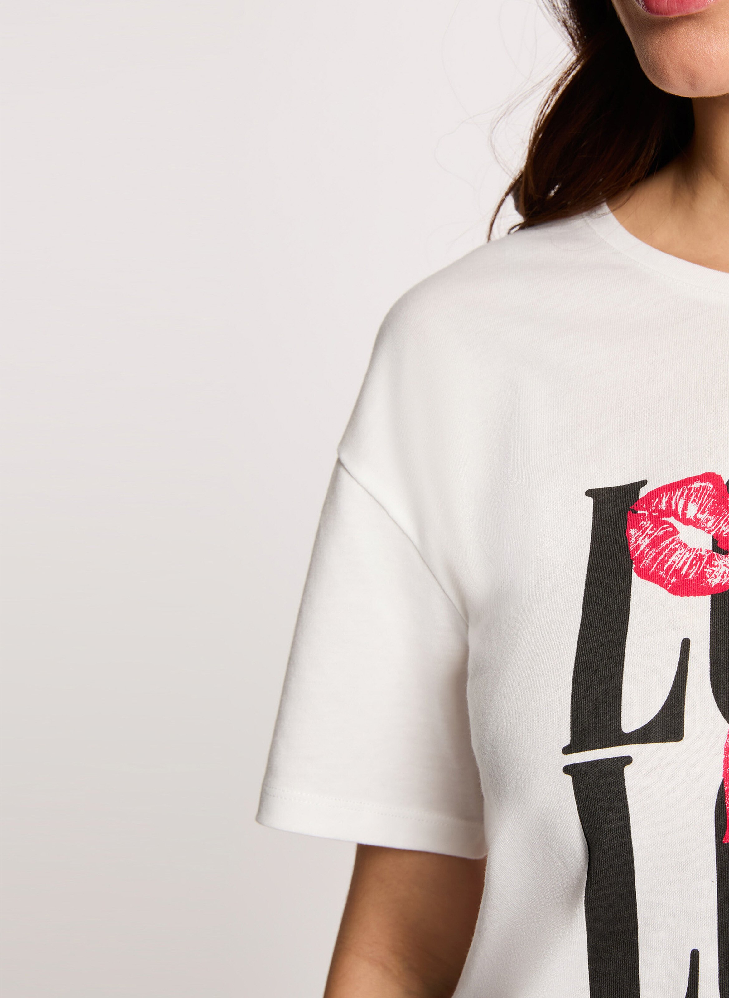 Short-sleeved screen-printed T-shirt MORGAN White