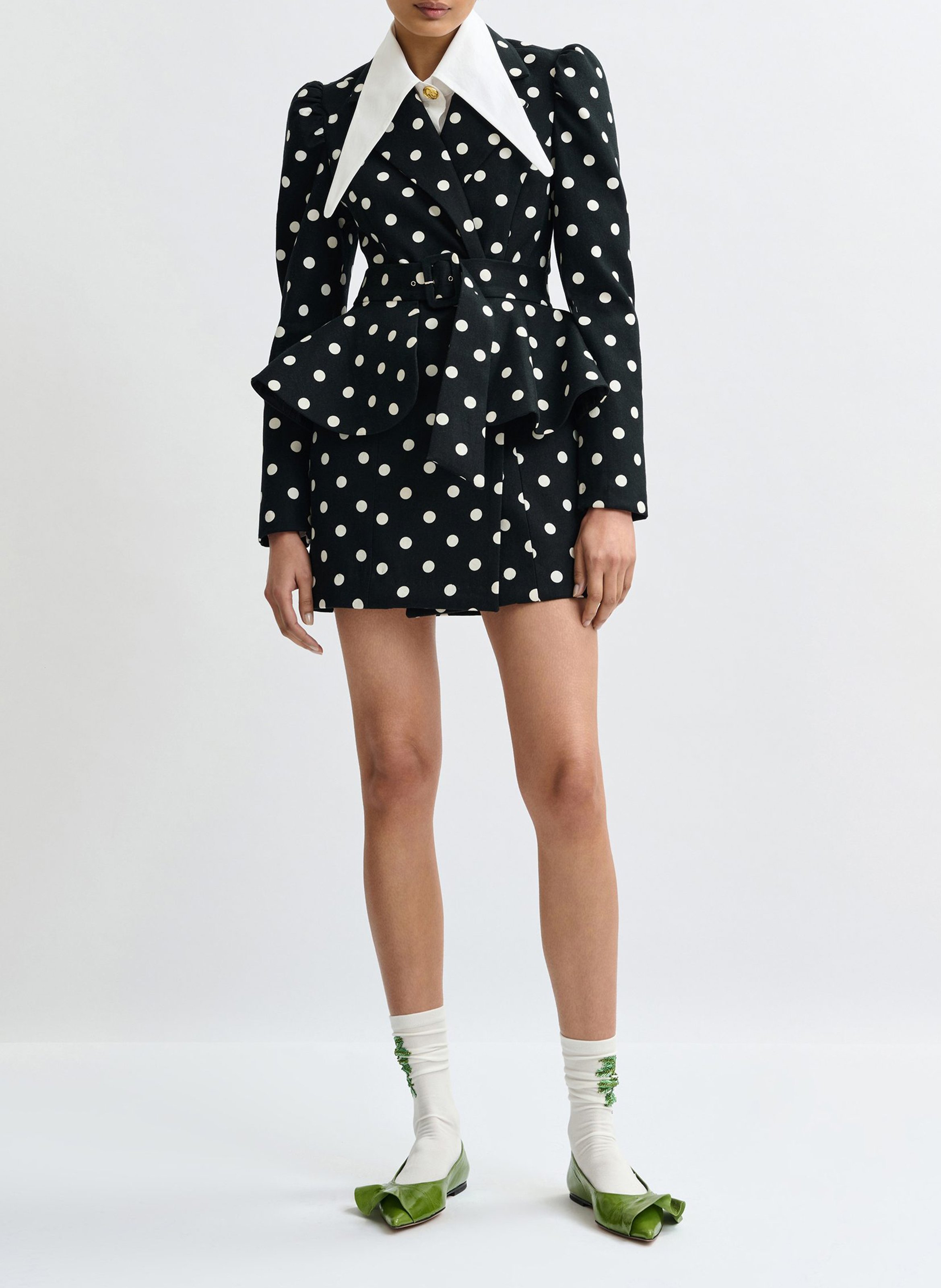 Abito blazer in cotone stampato ESSENTIEL ANTWERP Bianco