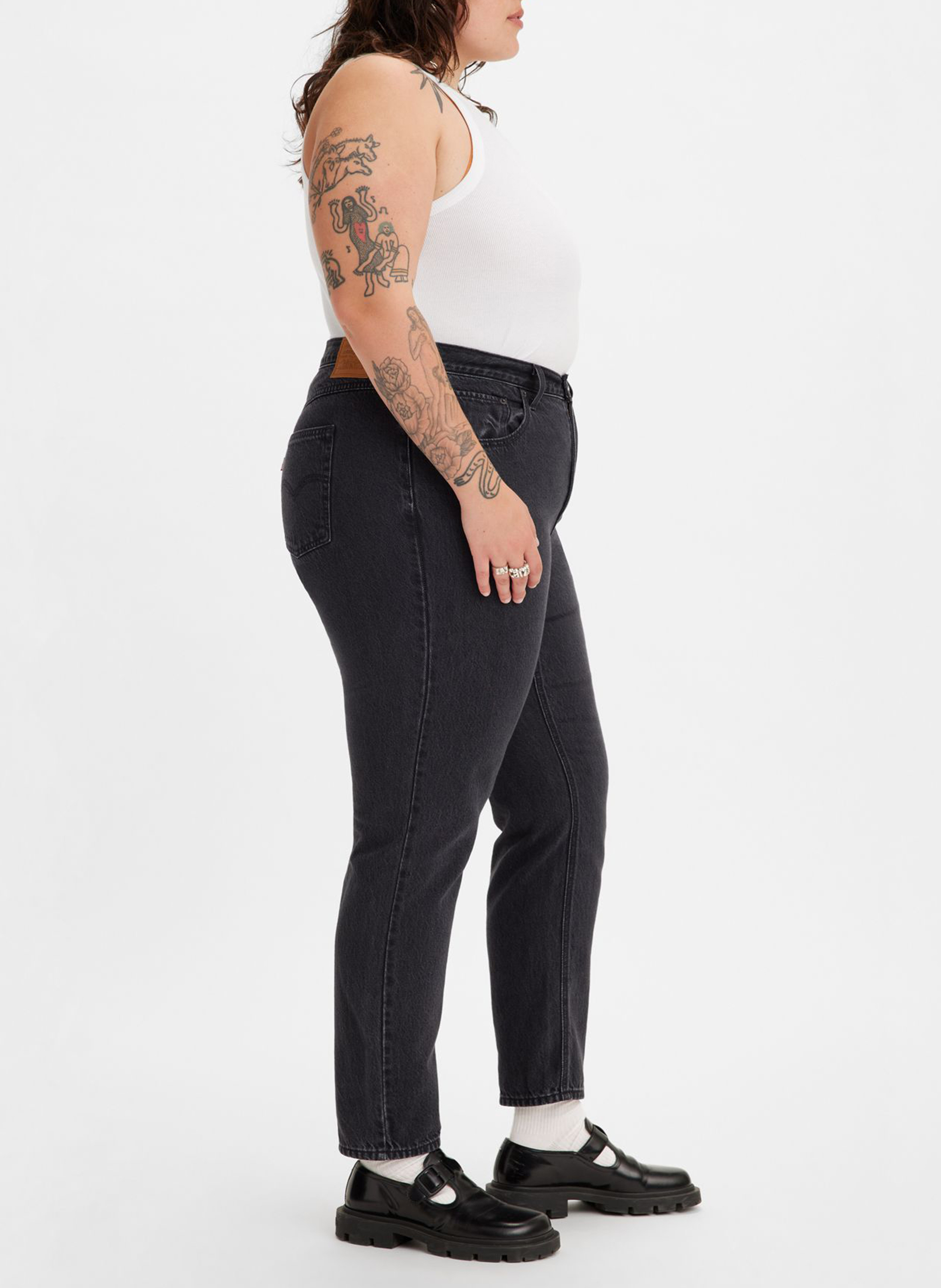 Cotton mom jeans LEVI'S Black