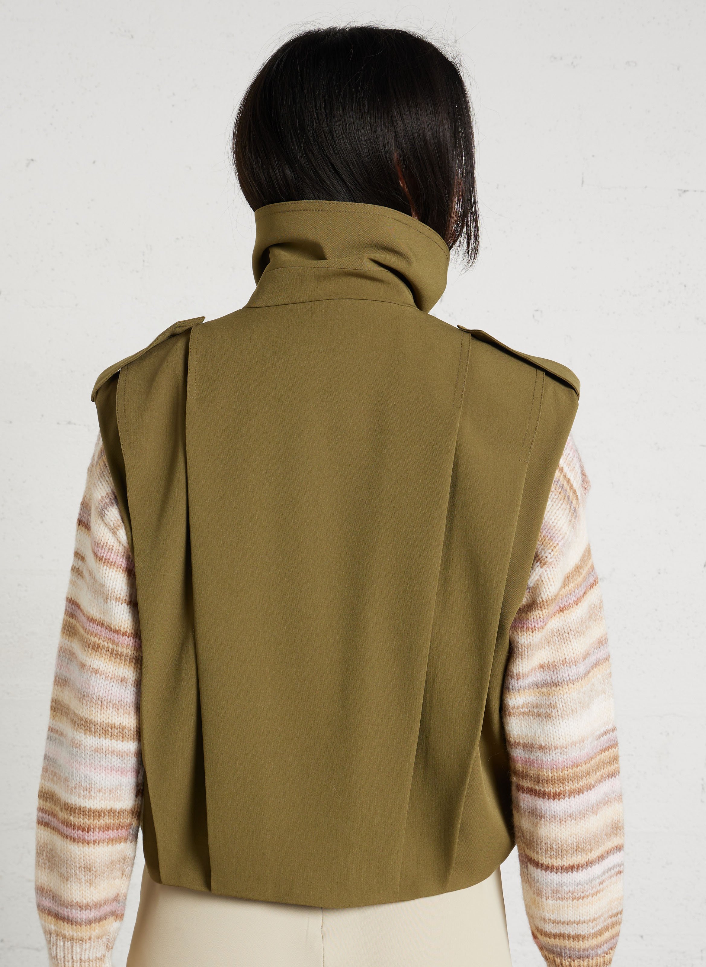 Oversized classic collar vest IMPERIAL Green