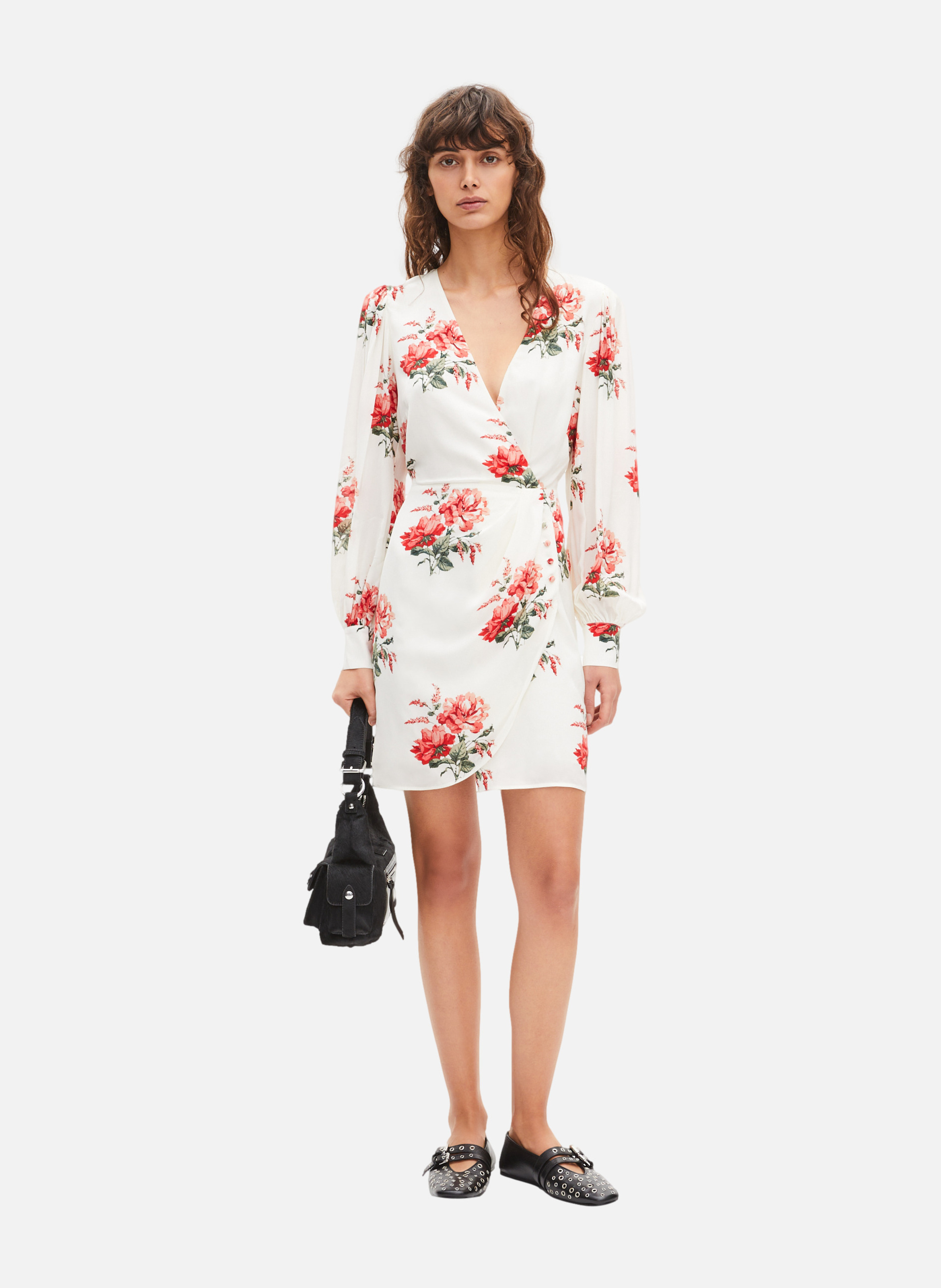 Short floral print wrap dress THE KOOPLES White